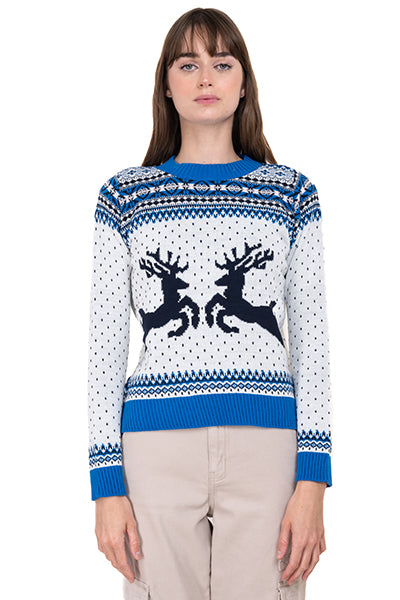 Reindeer Christmas sweater BLUE COMBO