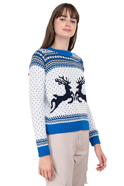 Reindeer Christmas sweater BLUE COMBO