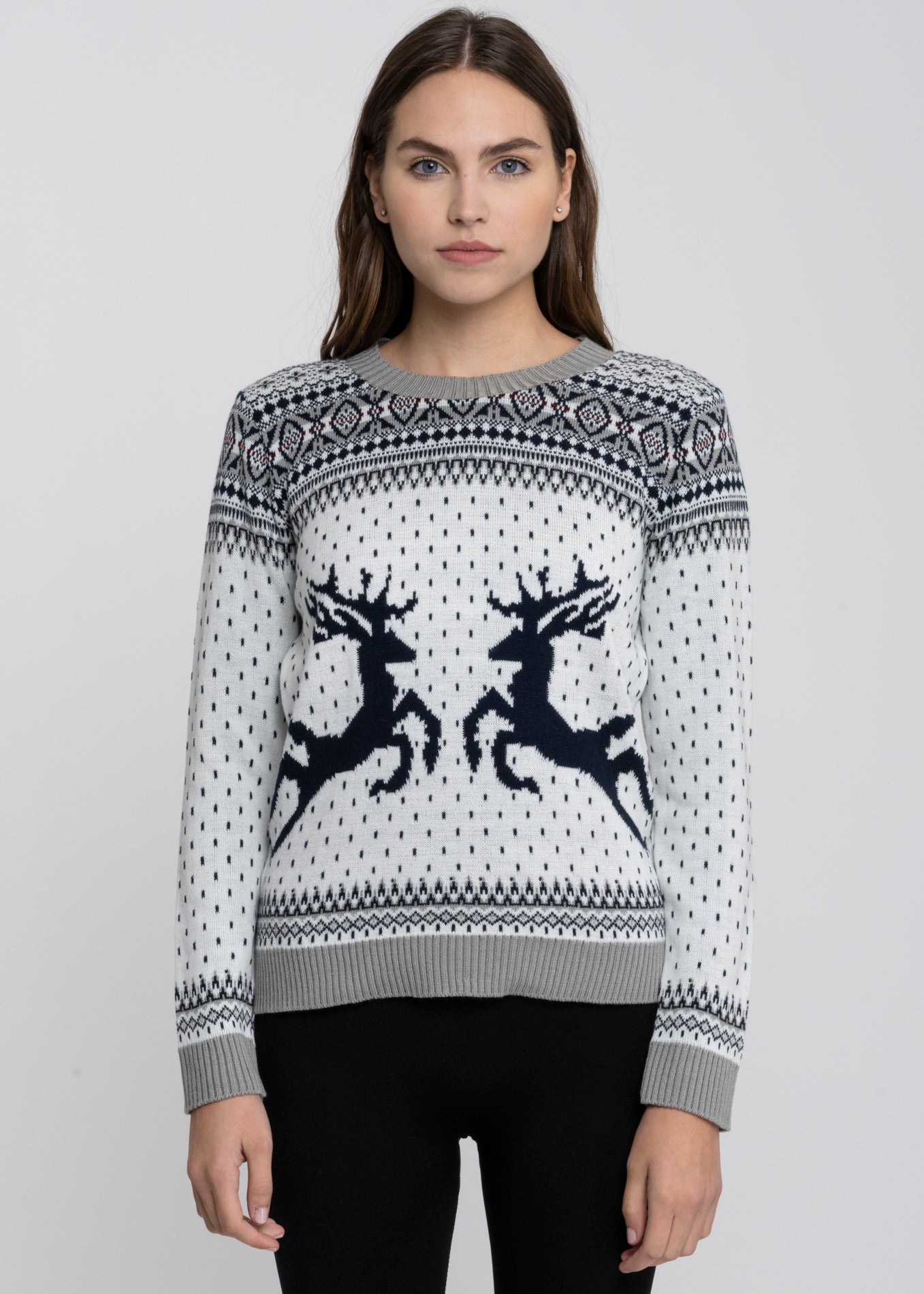 Reindeer Christmas sweater GRAY COMBO