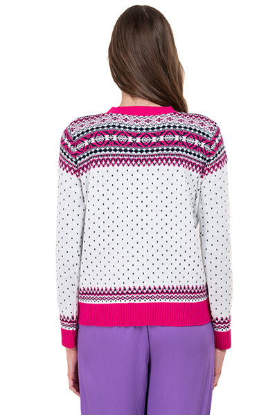 Reindeer Christmas sweater FUCHSIA COMBO