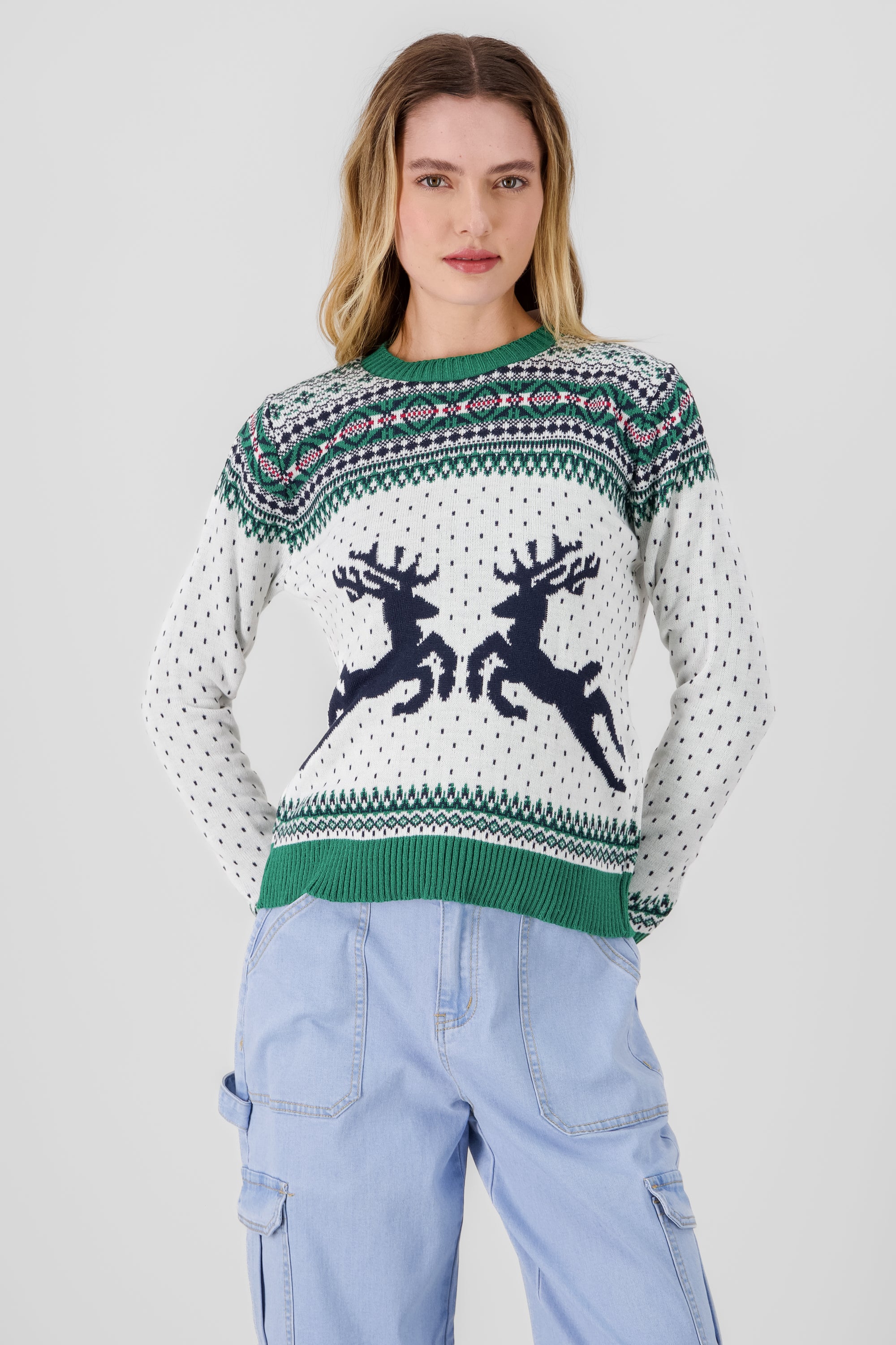 Reindeer Christmas sweater DARK GREEN