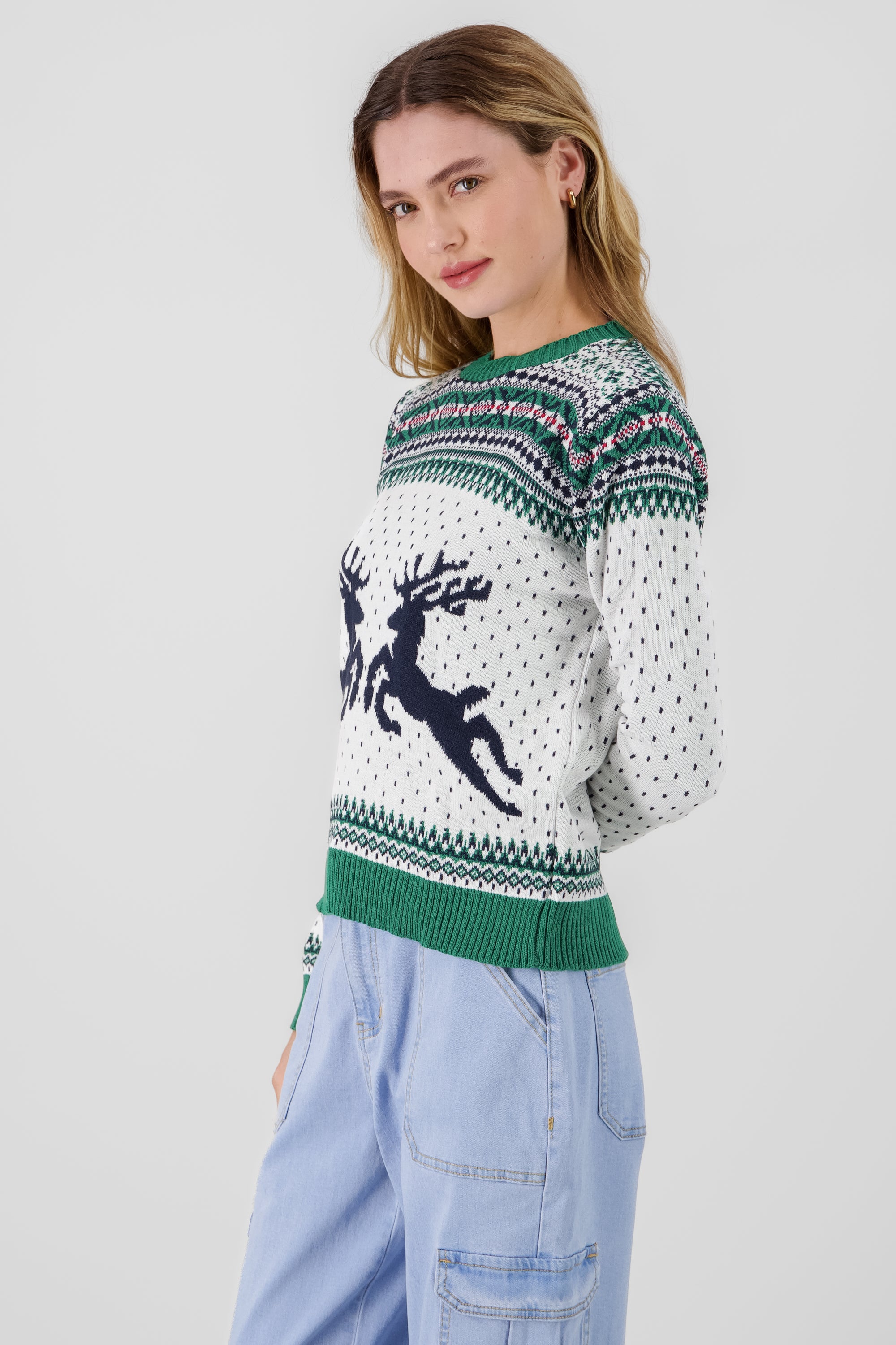 Reindeer Christmas sweater DARK GREEN