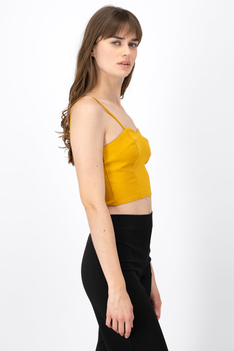 Solid crop top MUSTARD