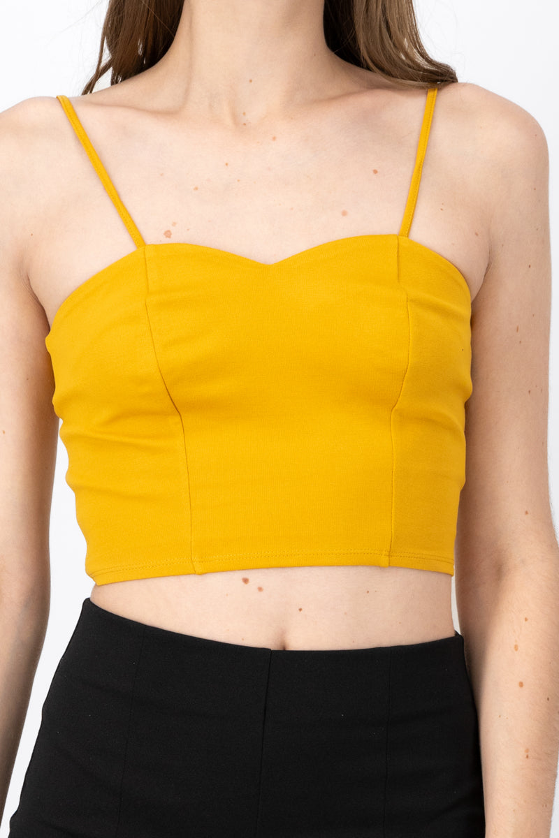 Solid crop top MUSTARD