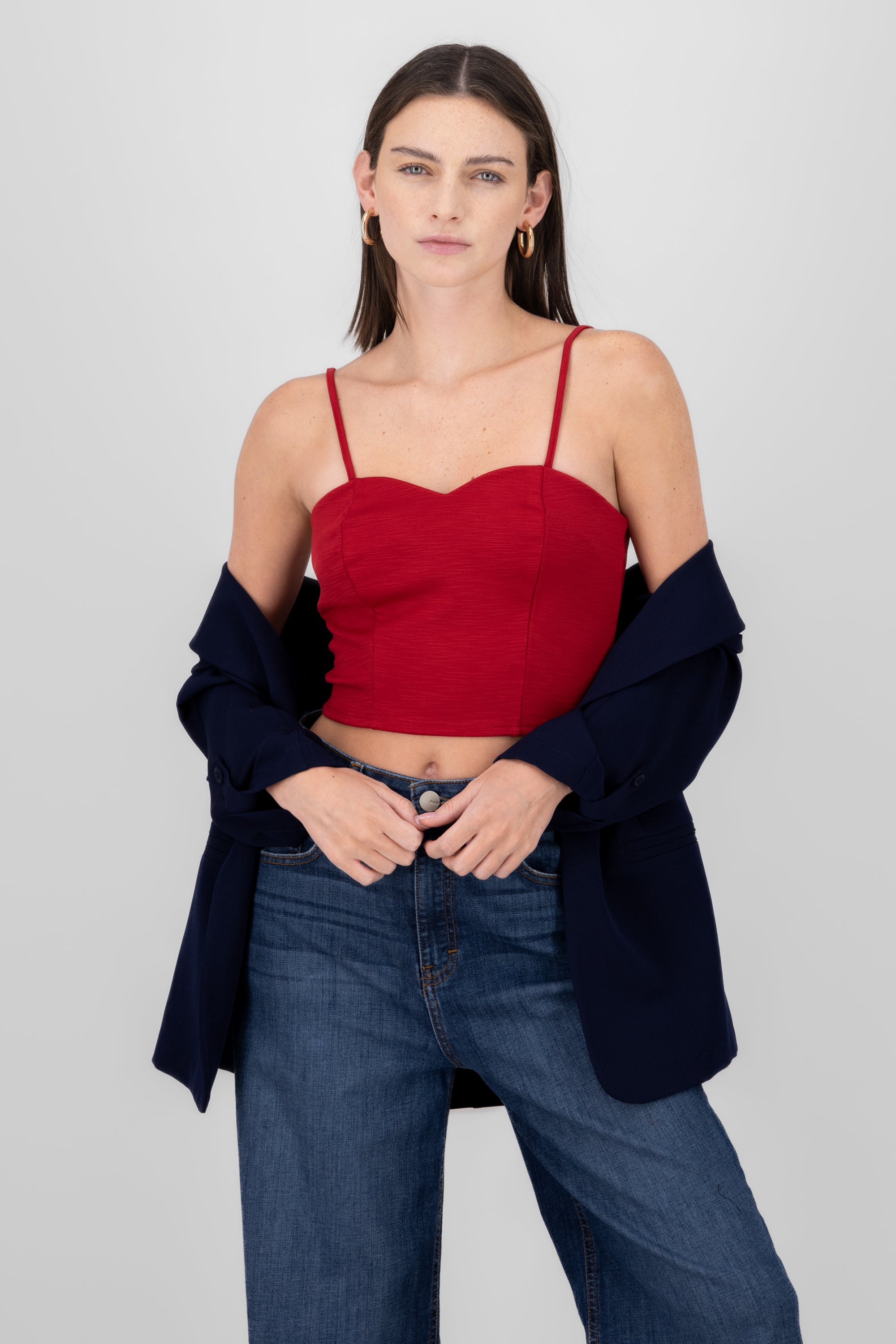 Solid crop top PLUM