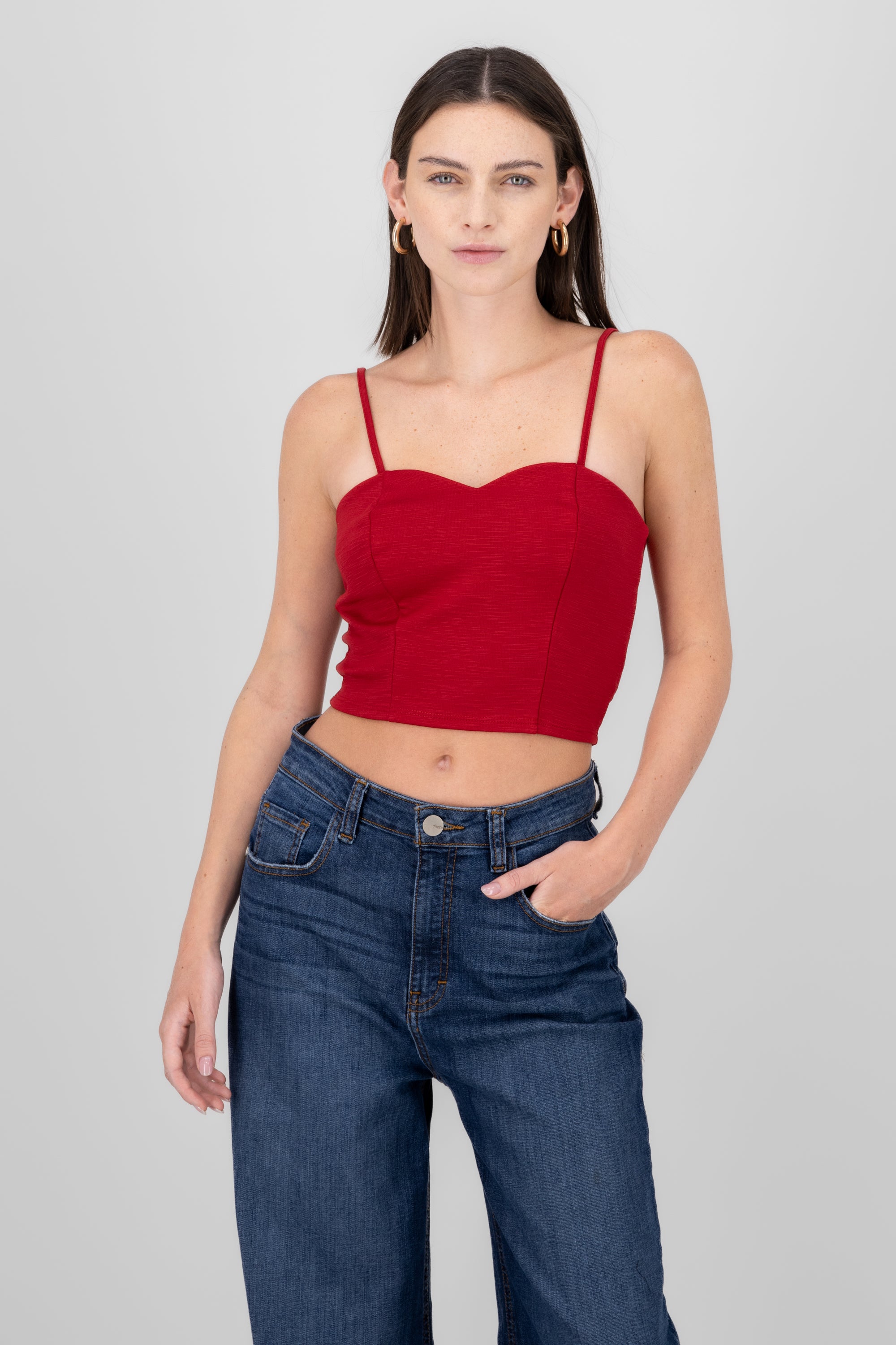 Solid crop top PLUM