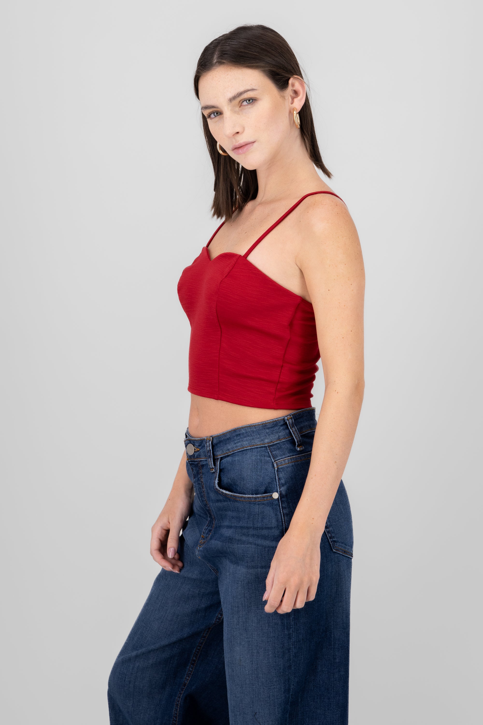 Solid crop top PLUM