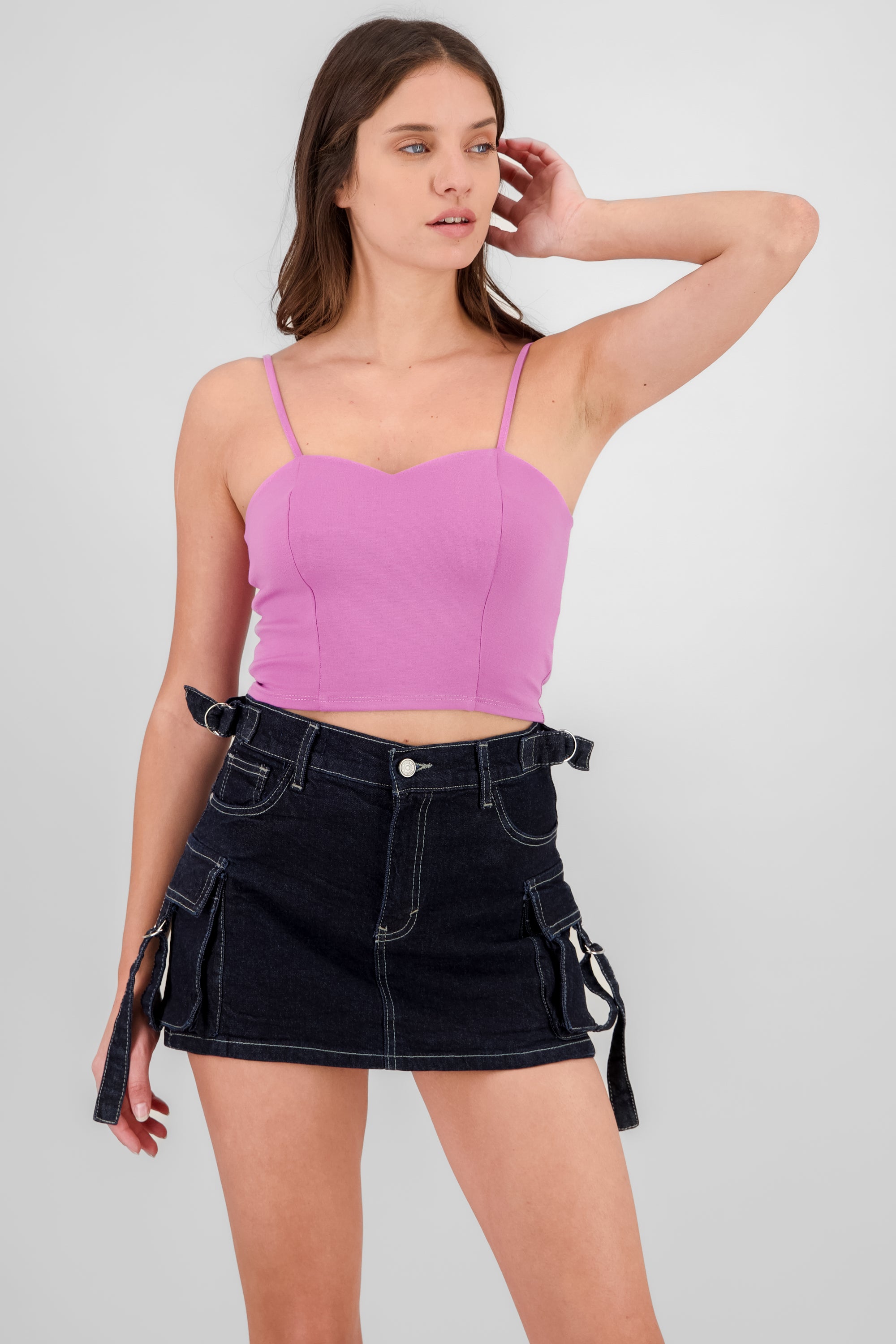 Solid crop top PASTEL PURPLE