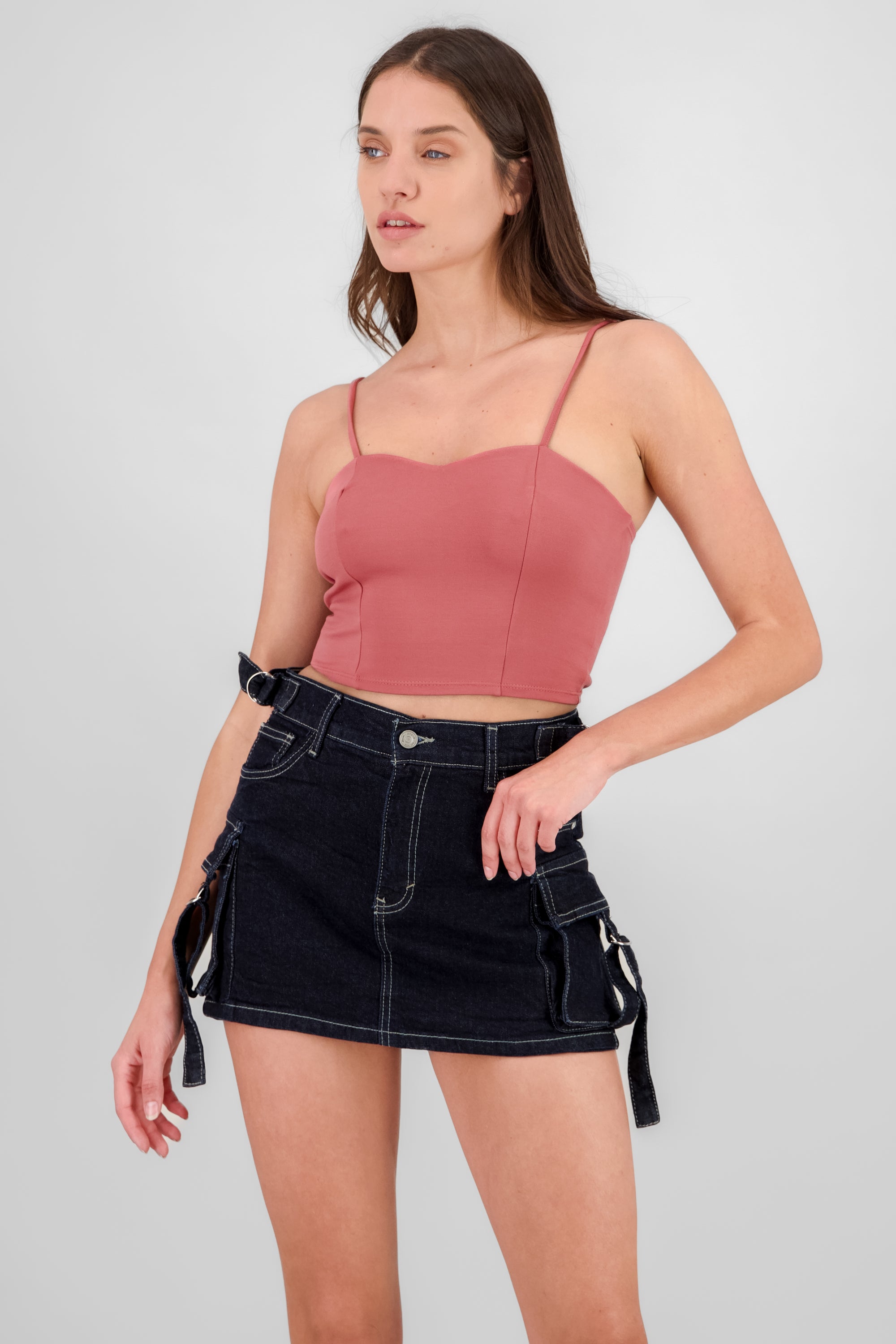 Solid crop top CORAL