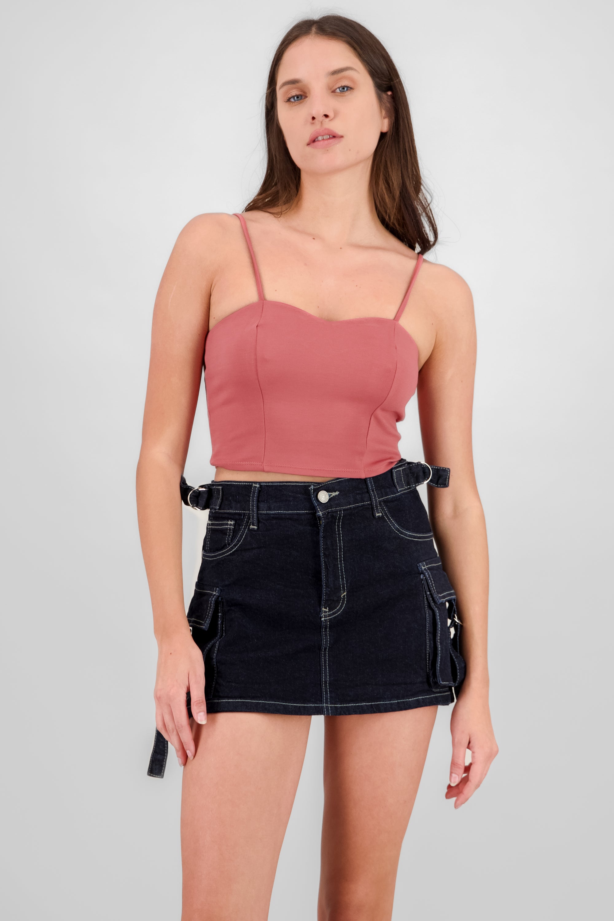 Solid crop top CORAL