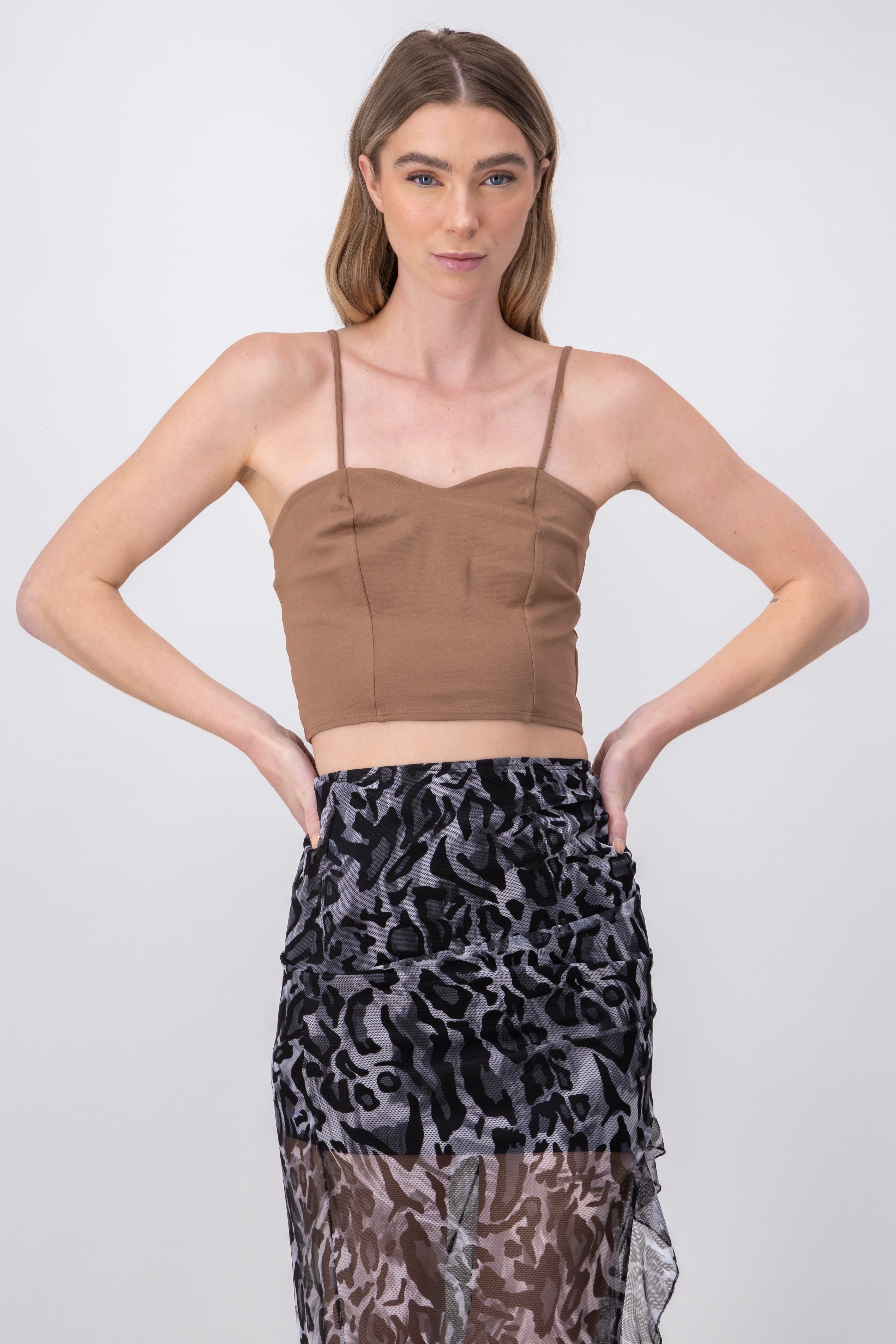 Solid crop top CAMEL