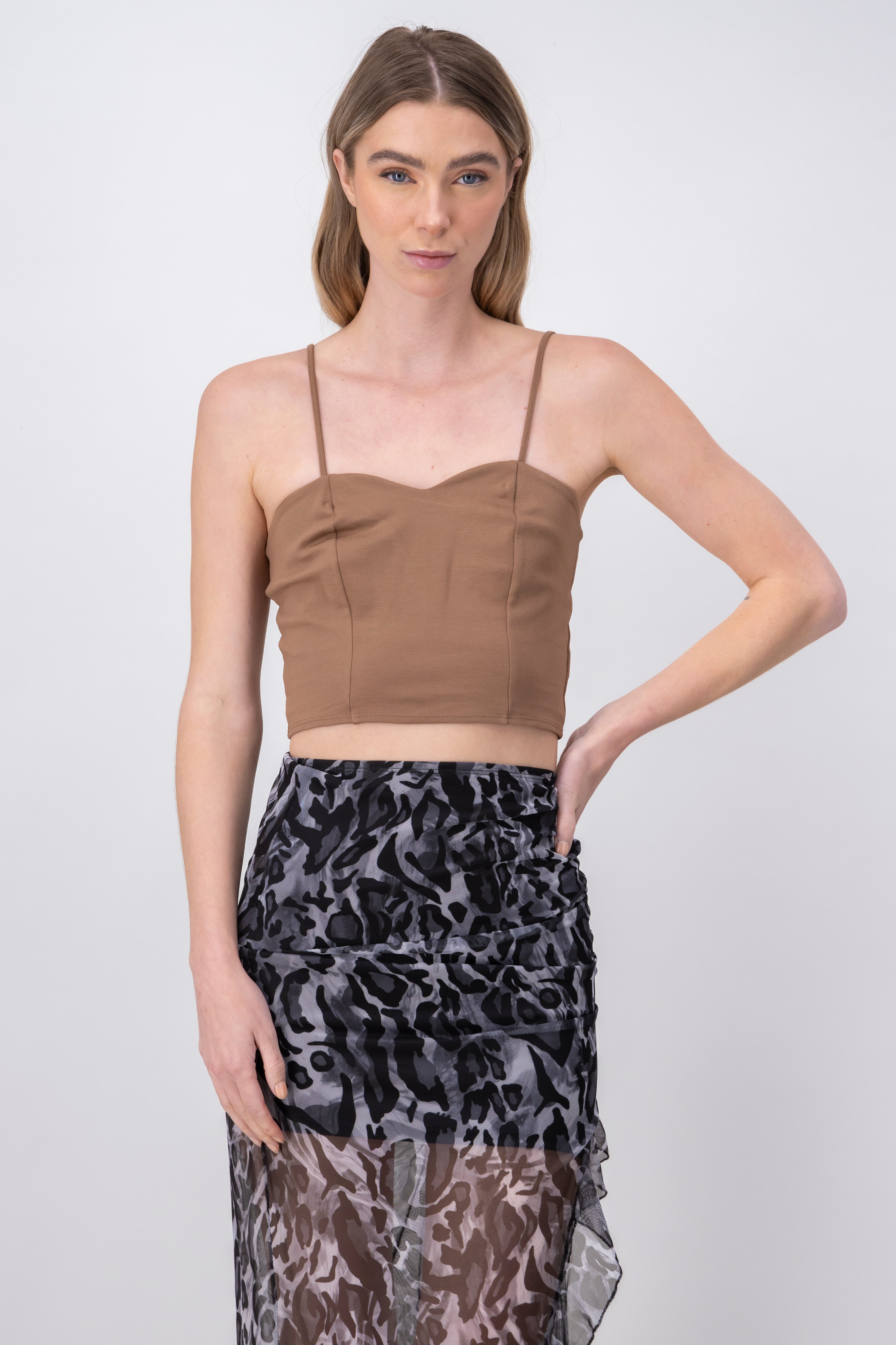 Solid crop top CAMEL