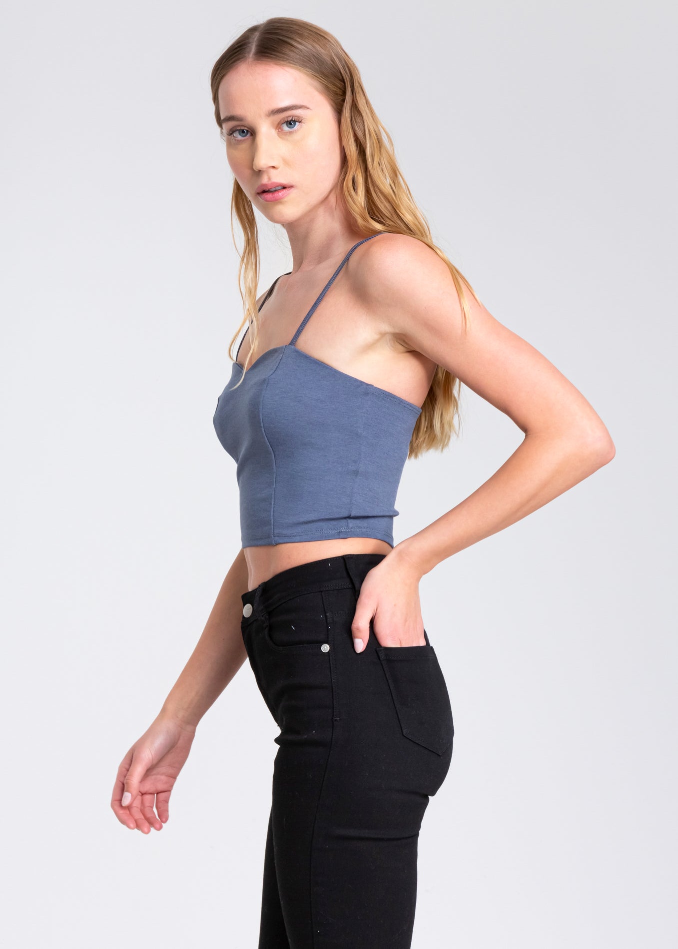 Solid crop top GRAY