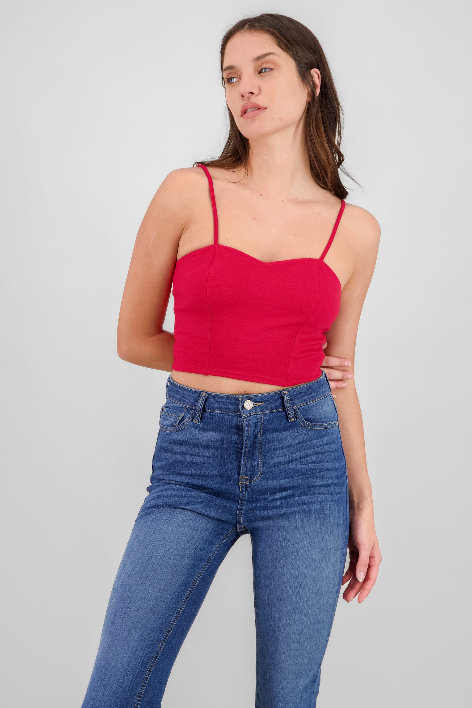 Solid crop top POPPY RED