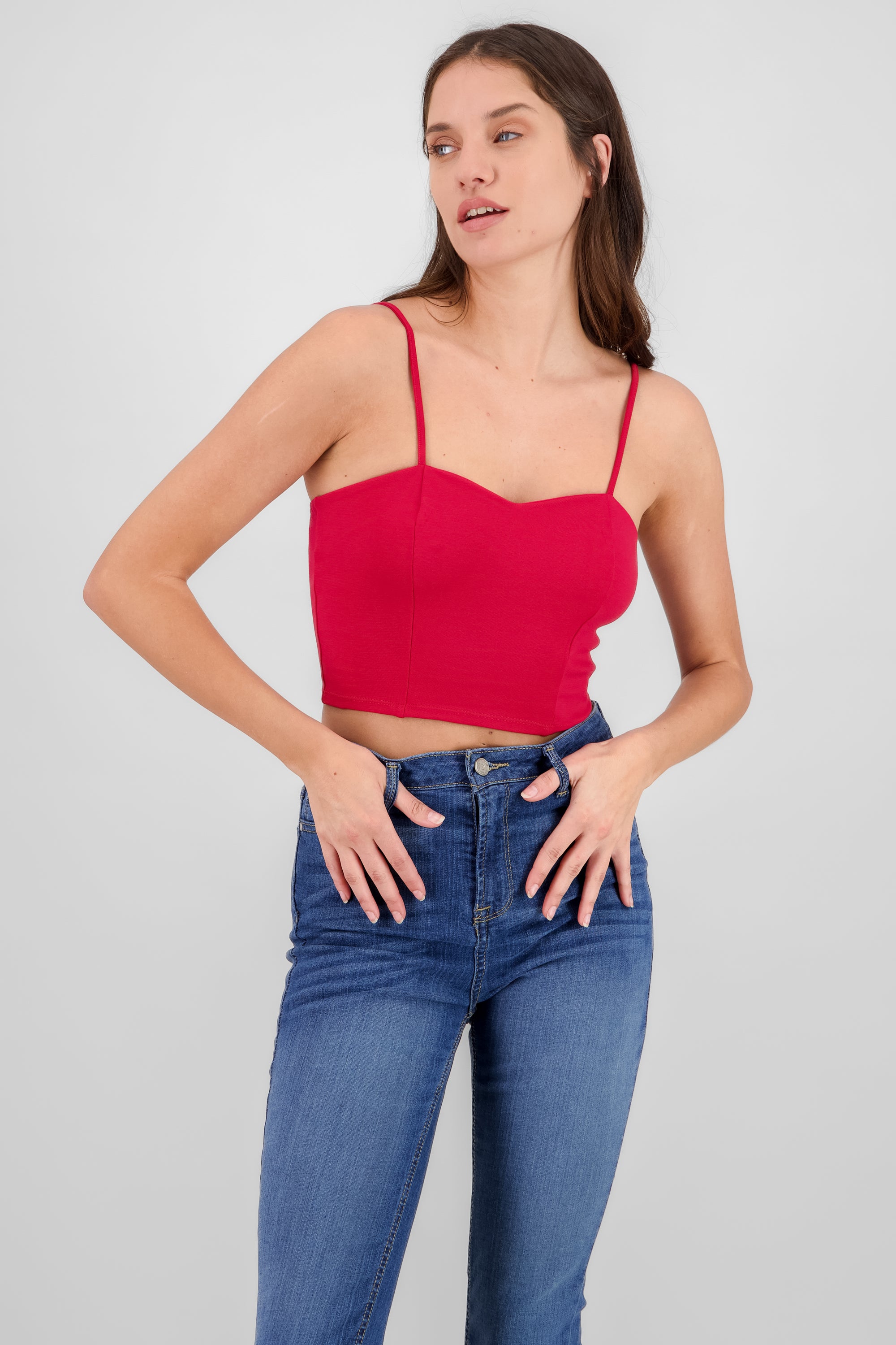 Solid crop top POPPY RED