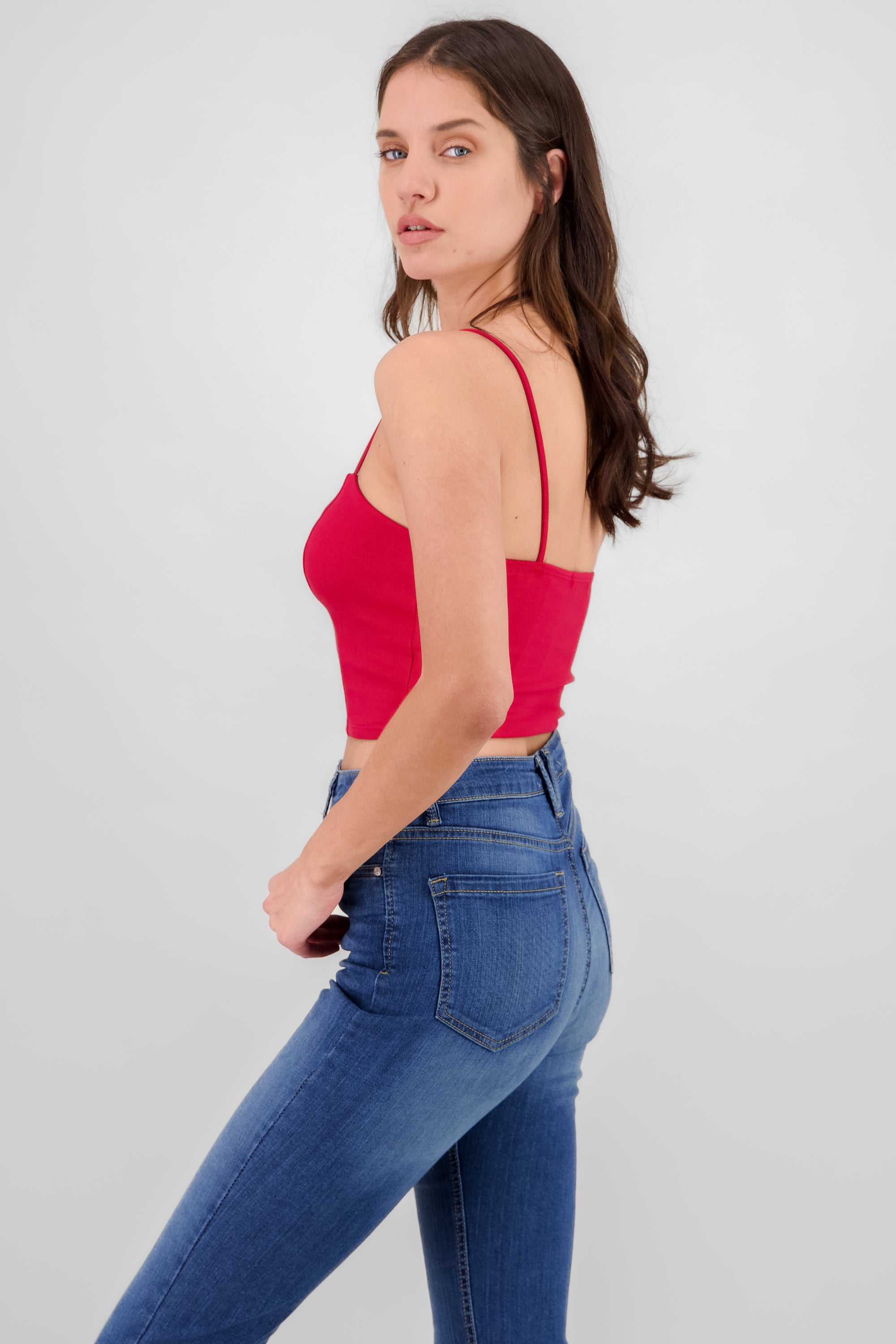 Solid crop top POPPY RED