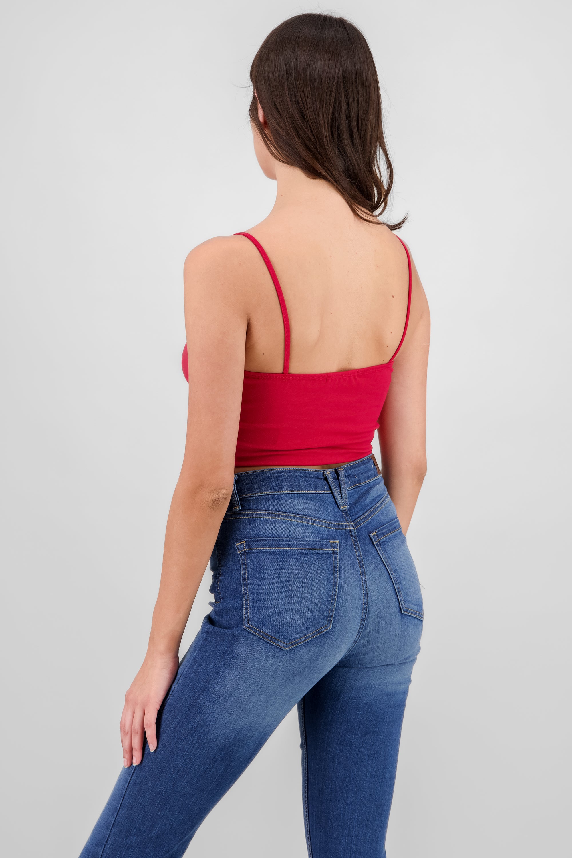 Solid crop top POPPY RED