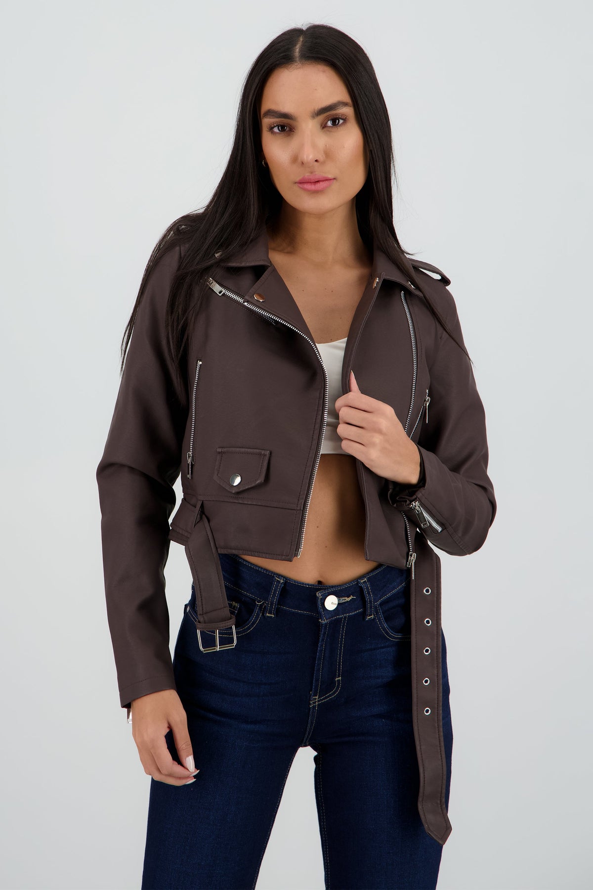 Veste de motard avec fermeture éclair