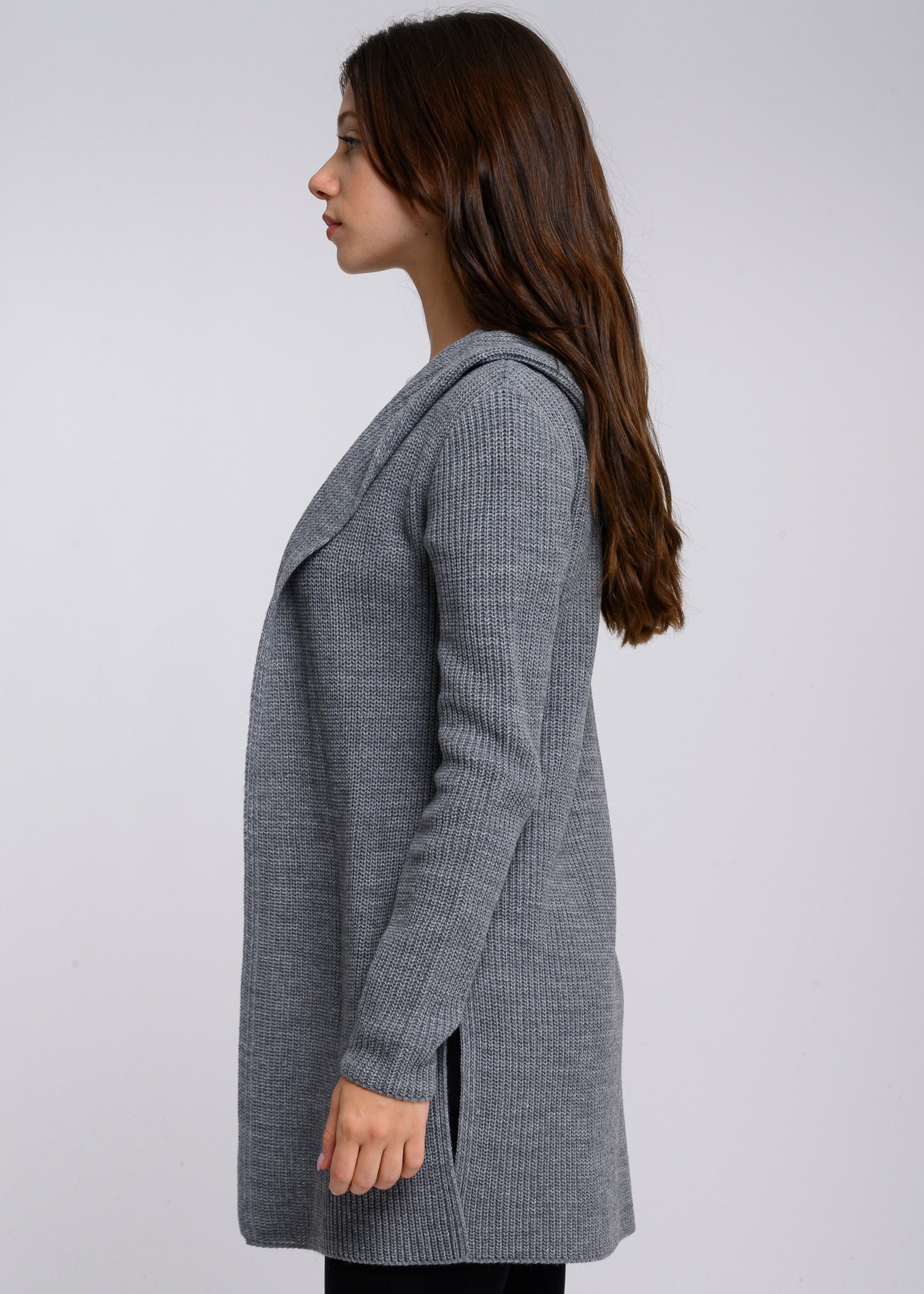 Cardigan with hoodie GRAY