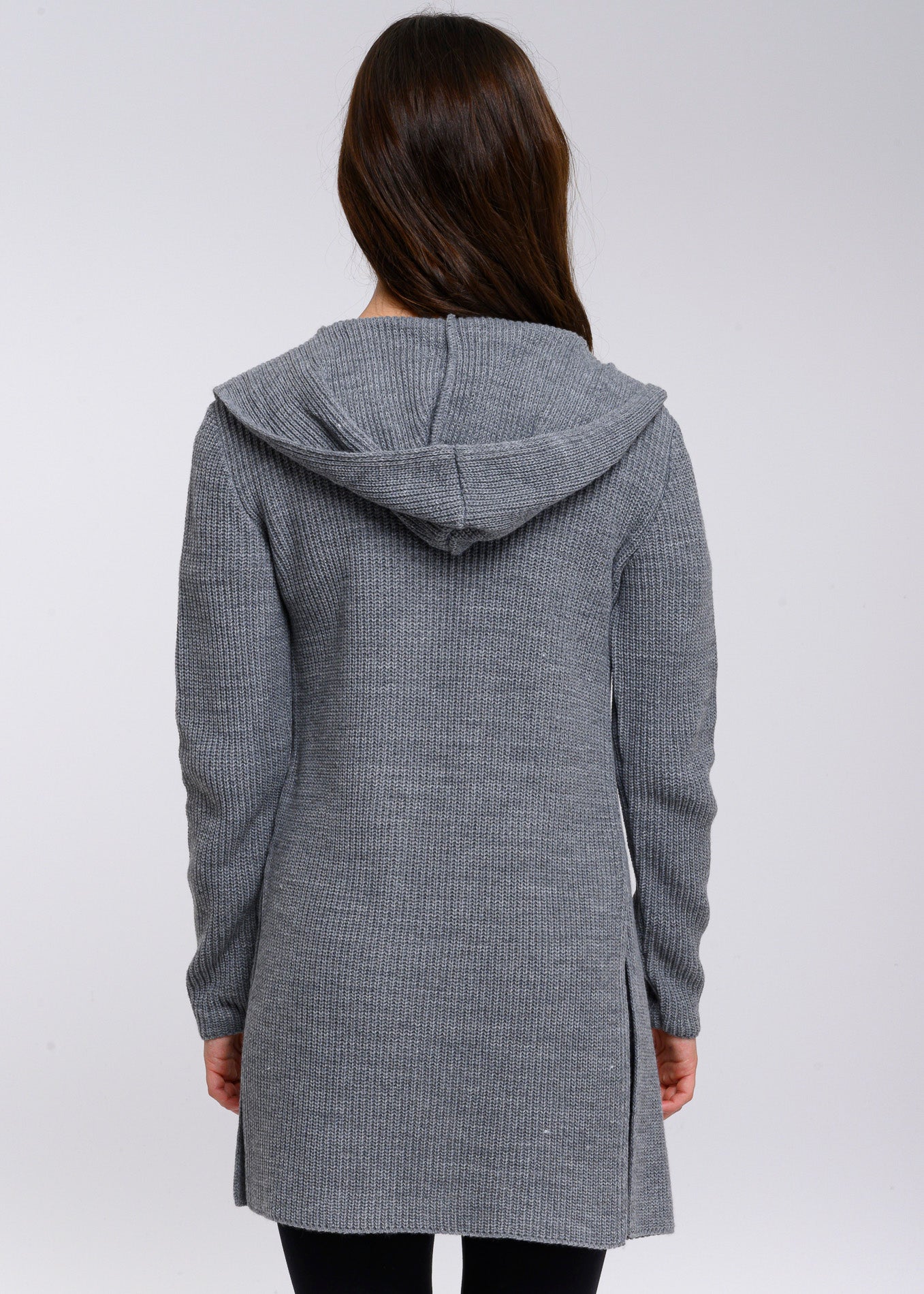 Cardigan with hoodie GRAY