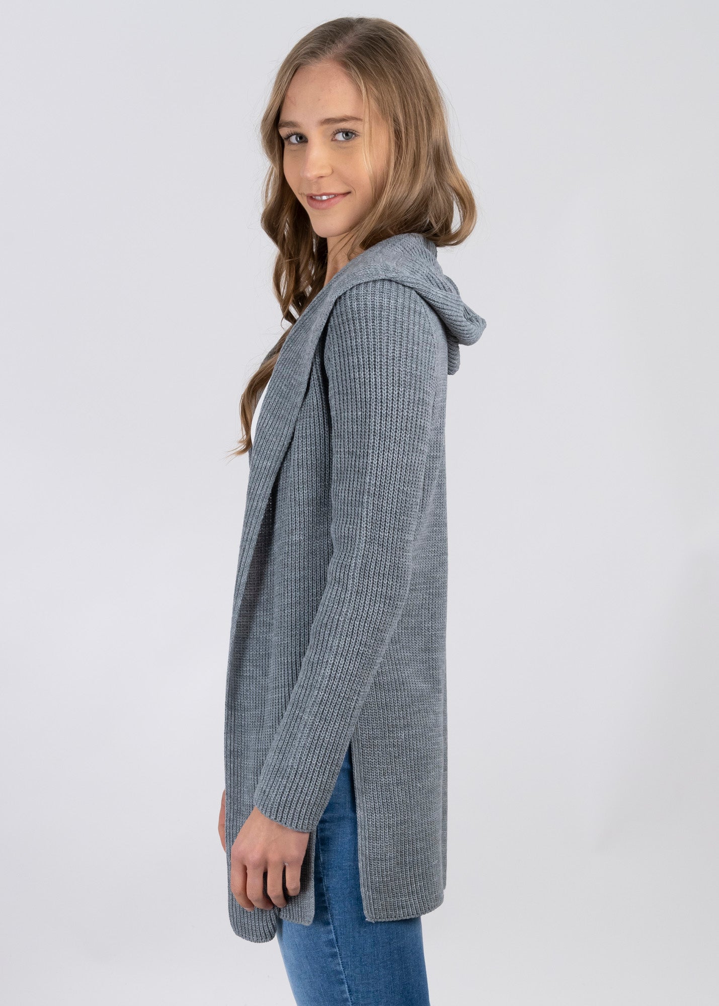 Cardigan with hoodie GRAY