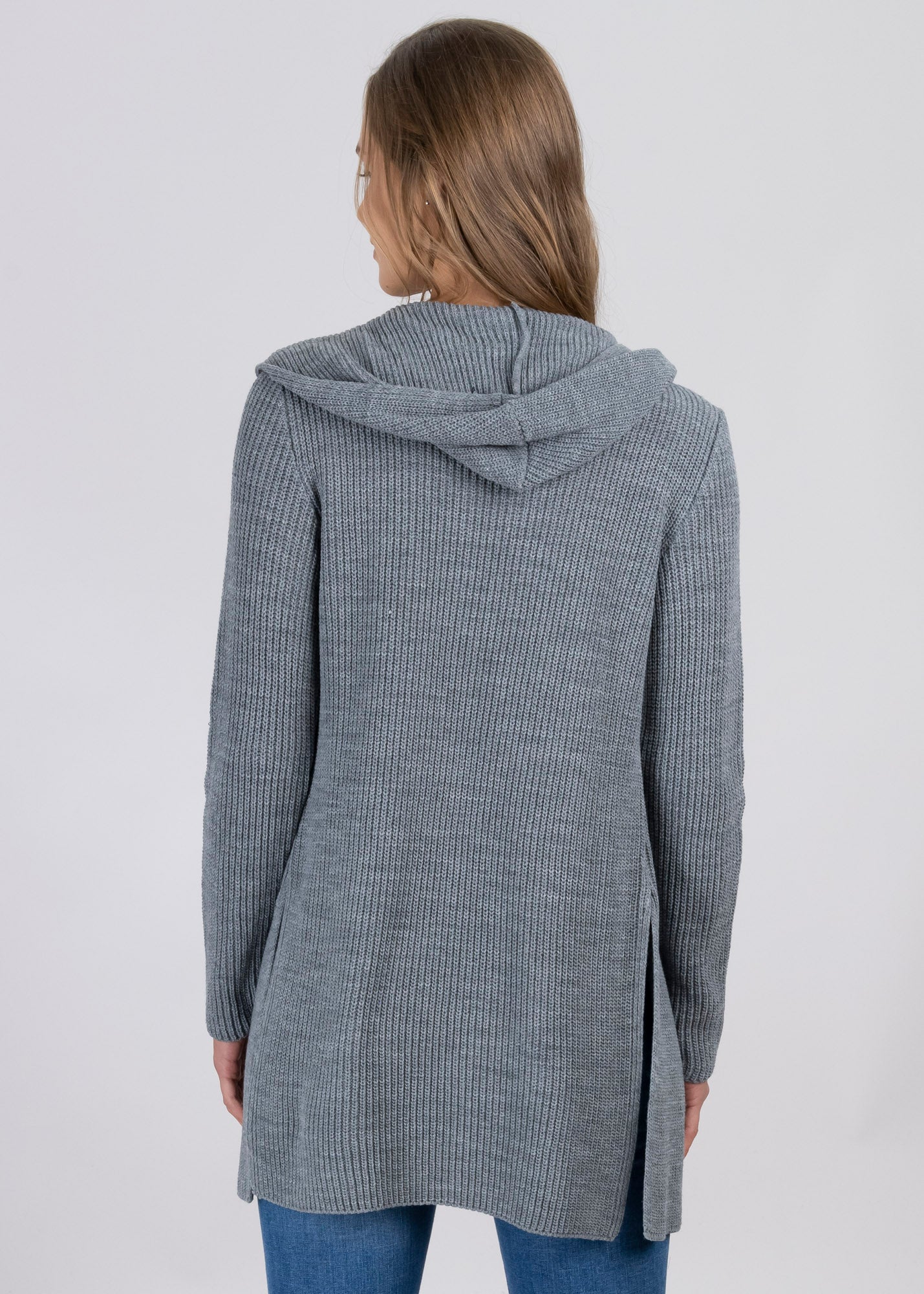 Cardigan with hoodie GRAY