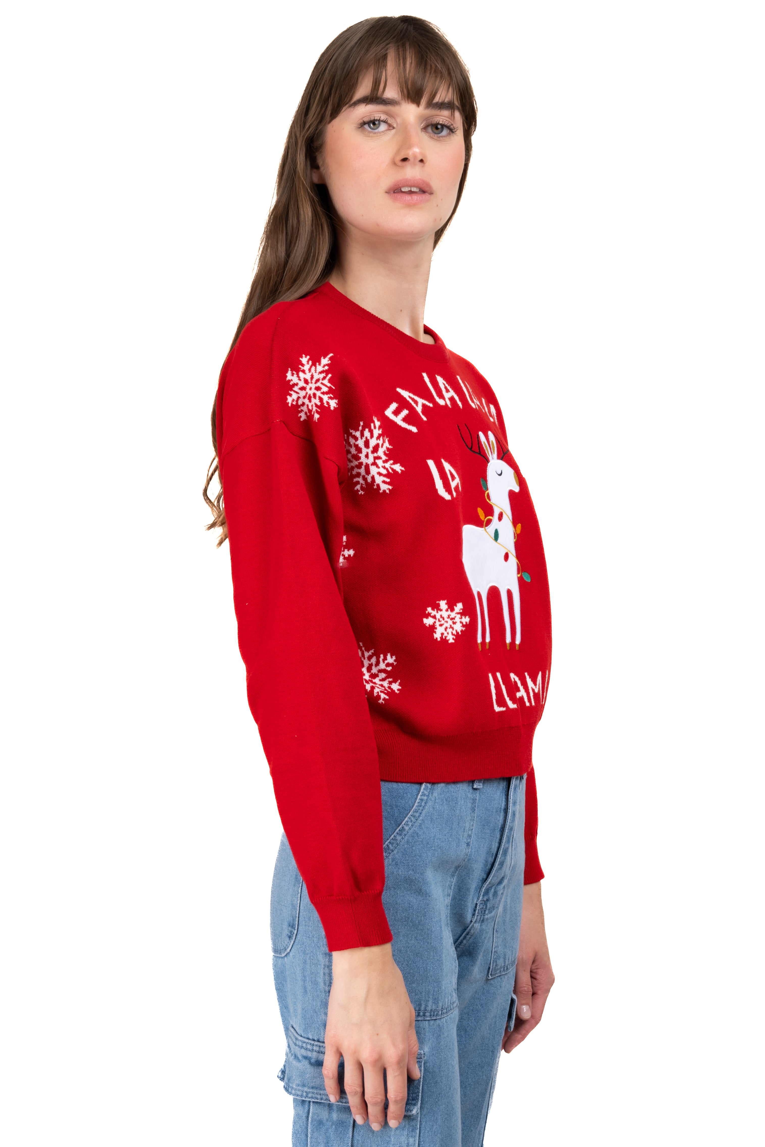 Llama christmas sweater RED COMBO