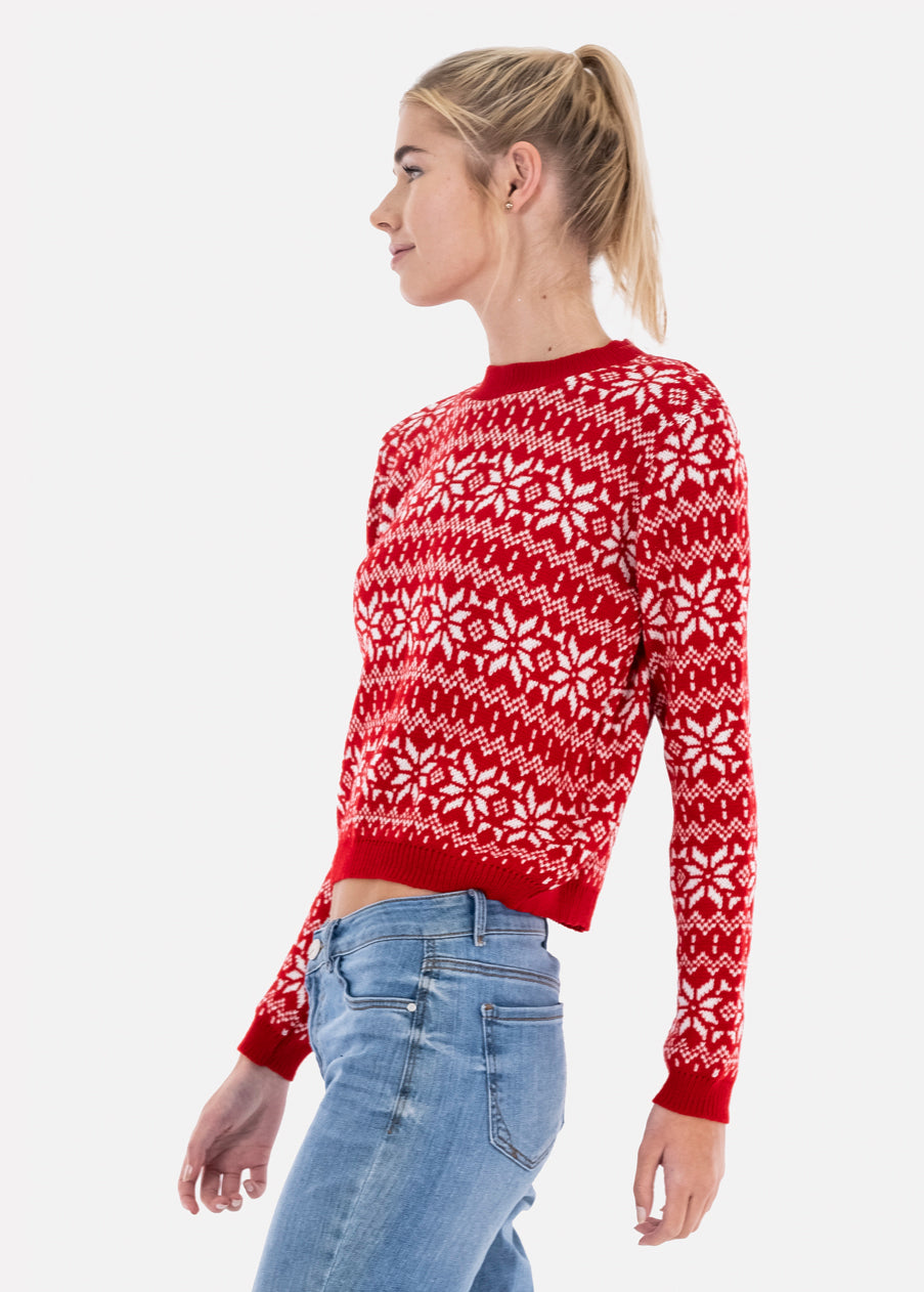 Poinsettia Sweater RED COMBO