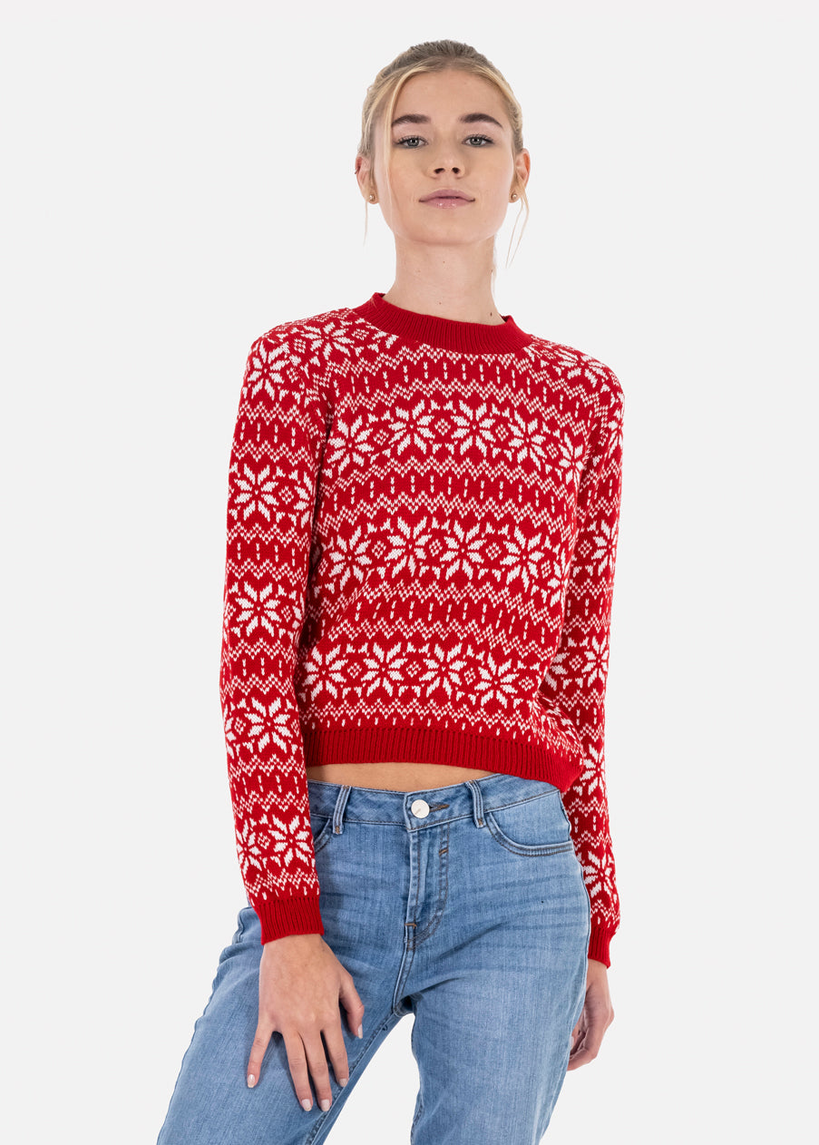 Poinsettia Sweater RED COMBO