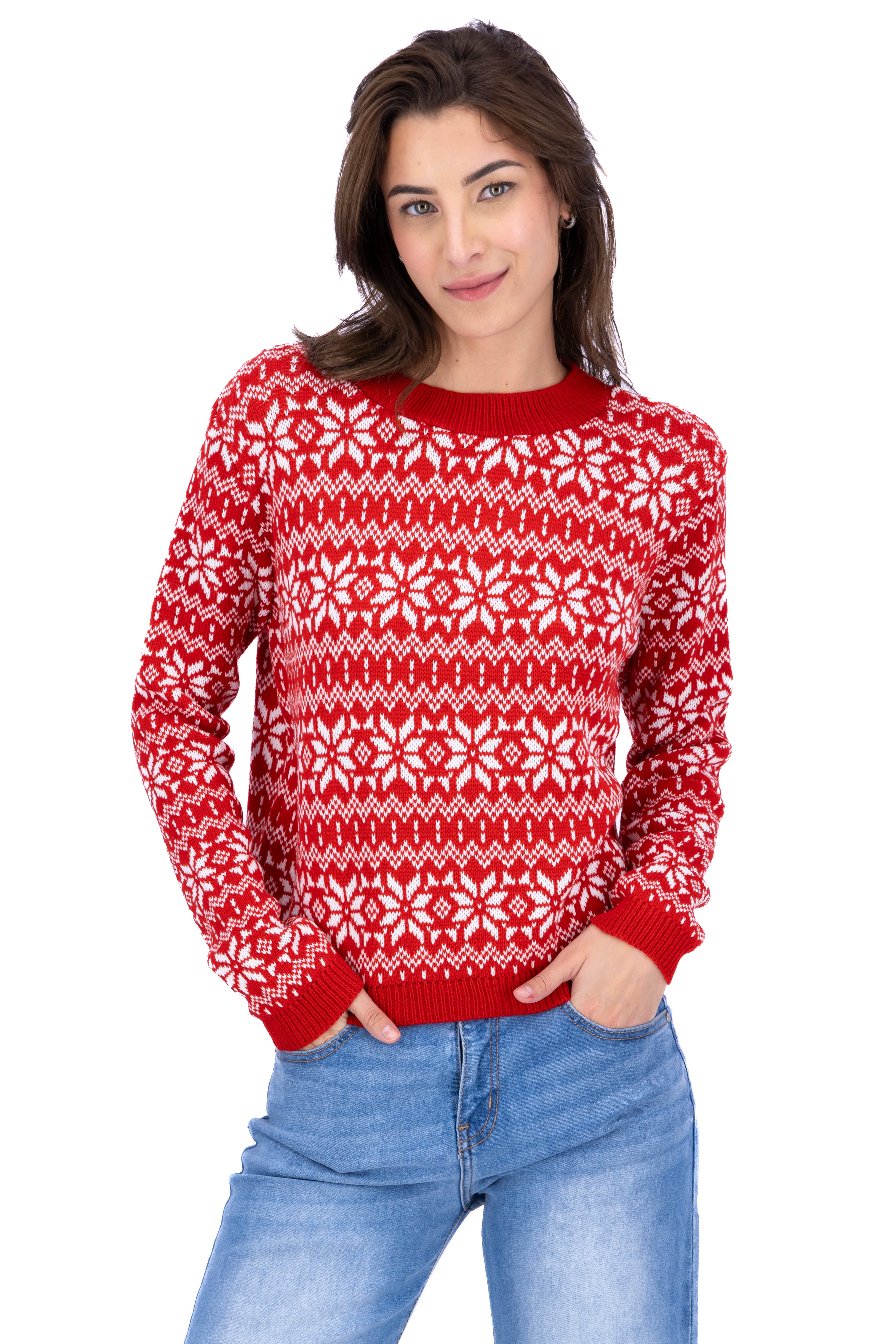 Poinsettia Sweater RED COMBO