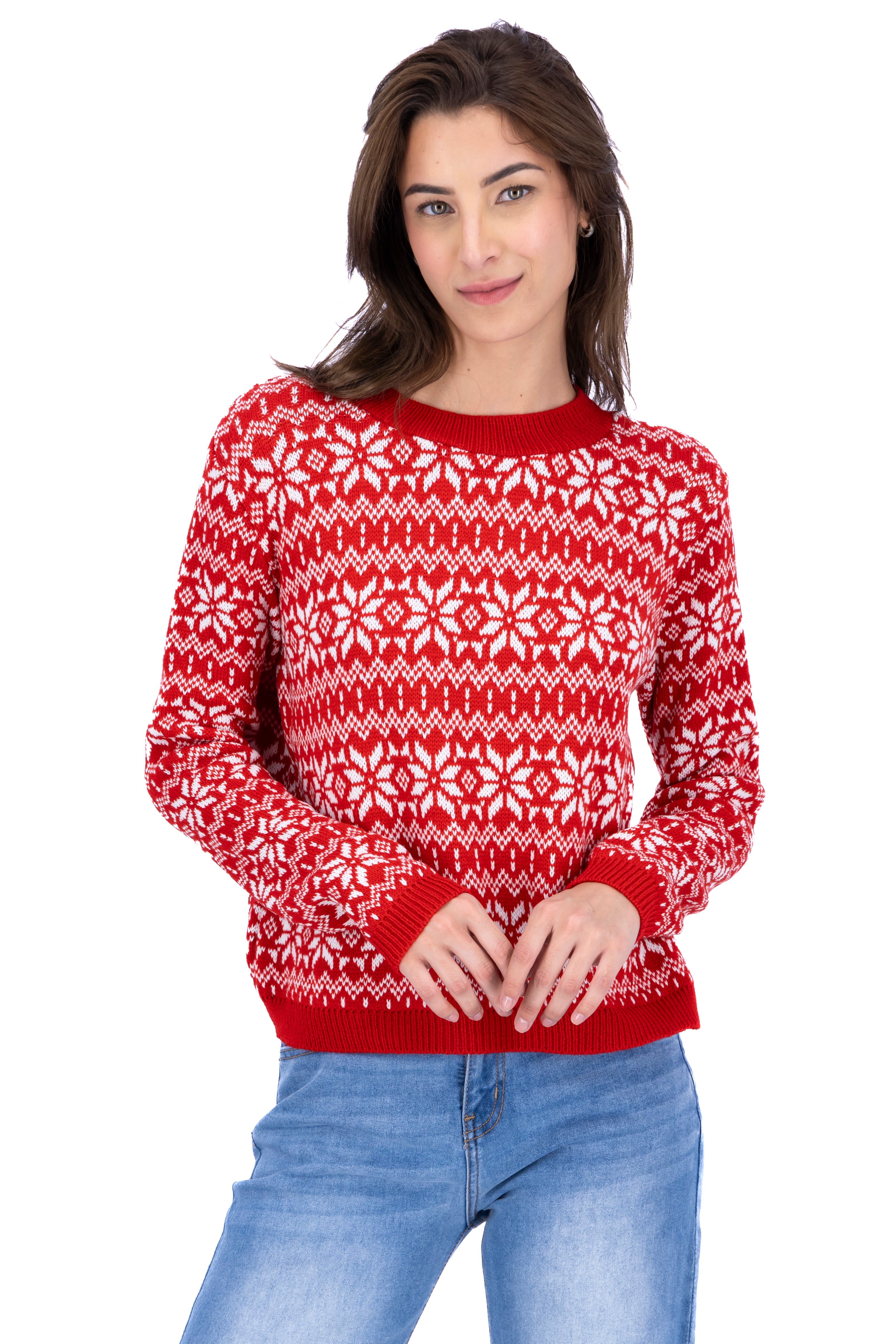 Poinsettia Sweater RED COMBO