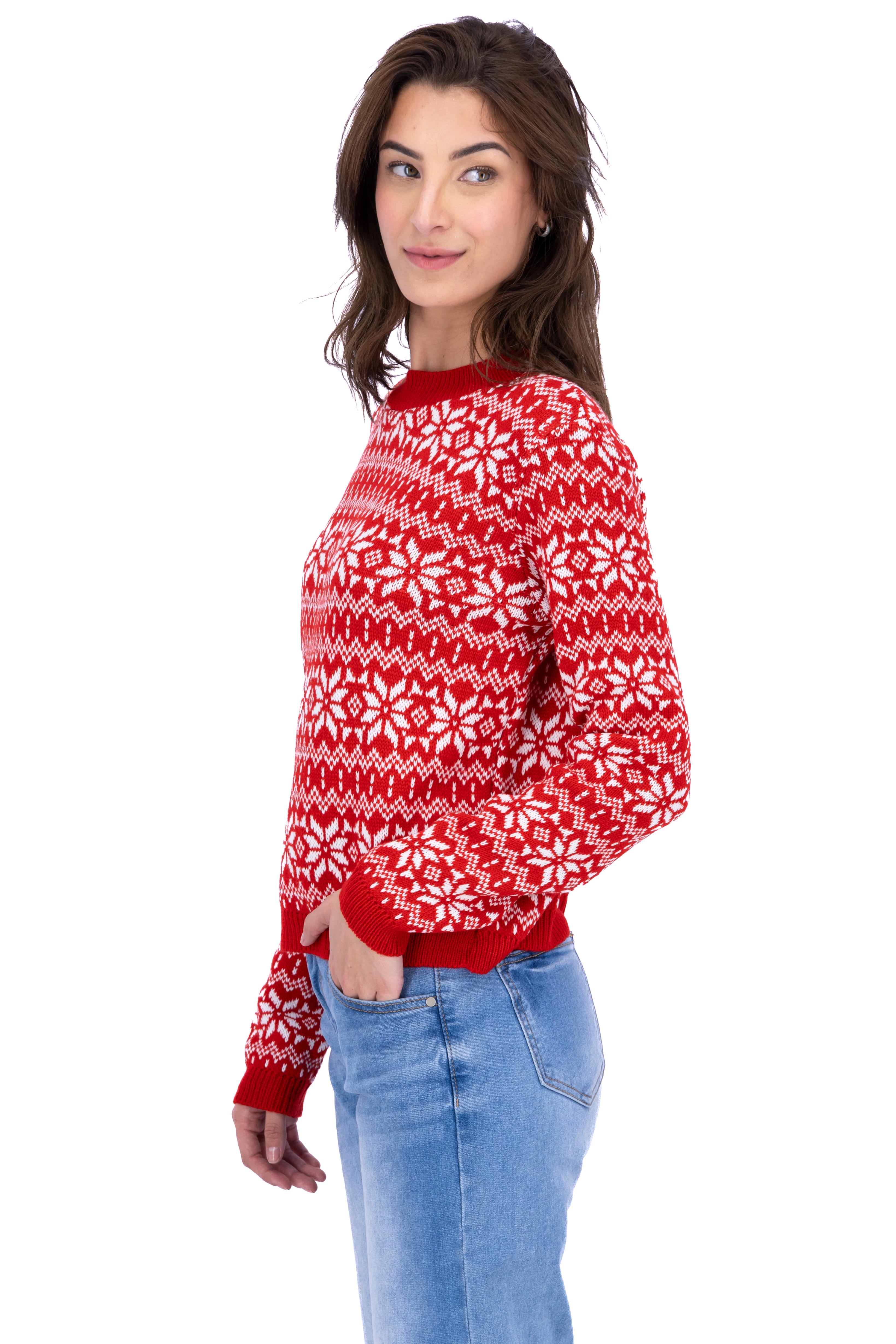 Poinsettia Sweater RED COMBO