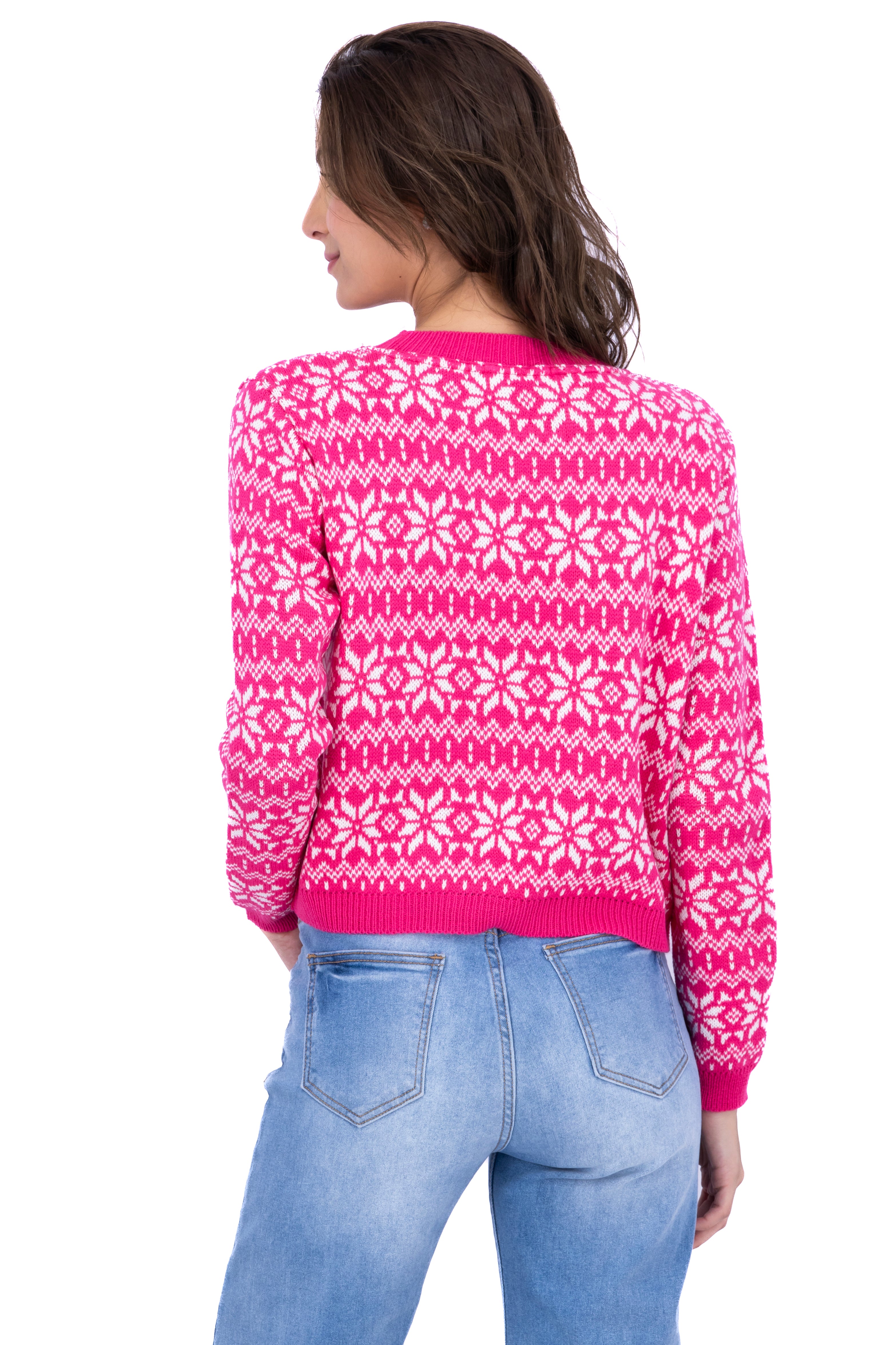 Poinsettia Sweater FUCHSIA COMBO