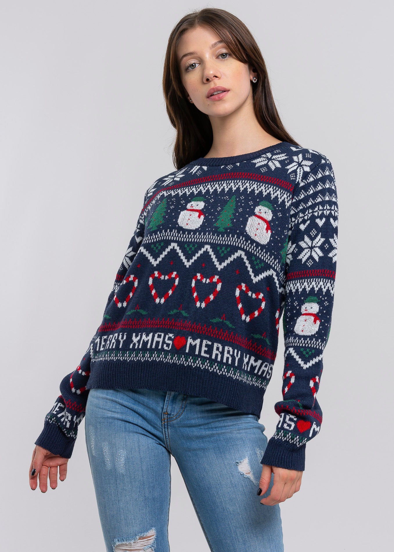 Snowman Christmas sweater NAVY COMBO