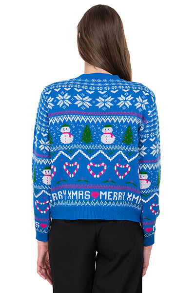 Snowman Christmas sweater BLUE COMBO