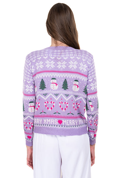 Snowman Christmas sweater PURPLE COMBO