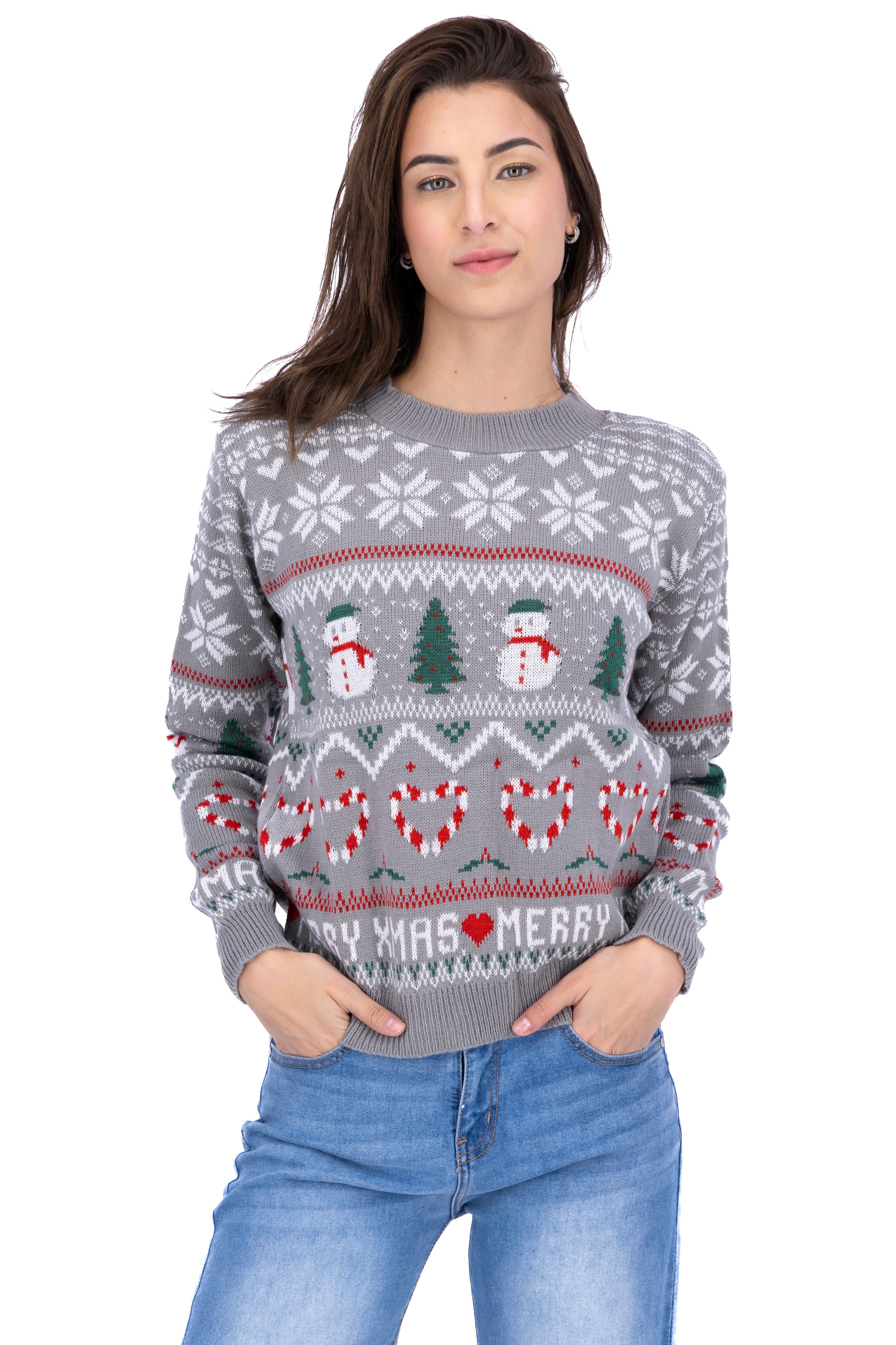 Snowman Christmas sweater GRAY COMBO