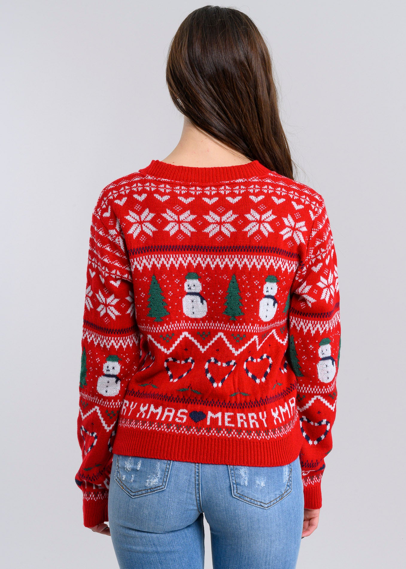 Snowman Christmas sweater RED COMBO