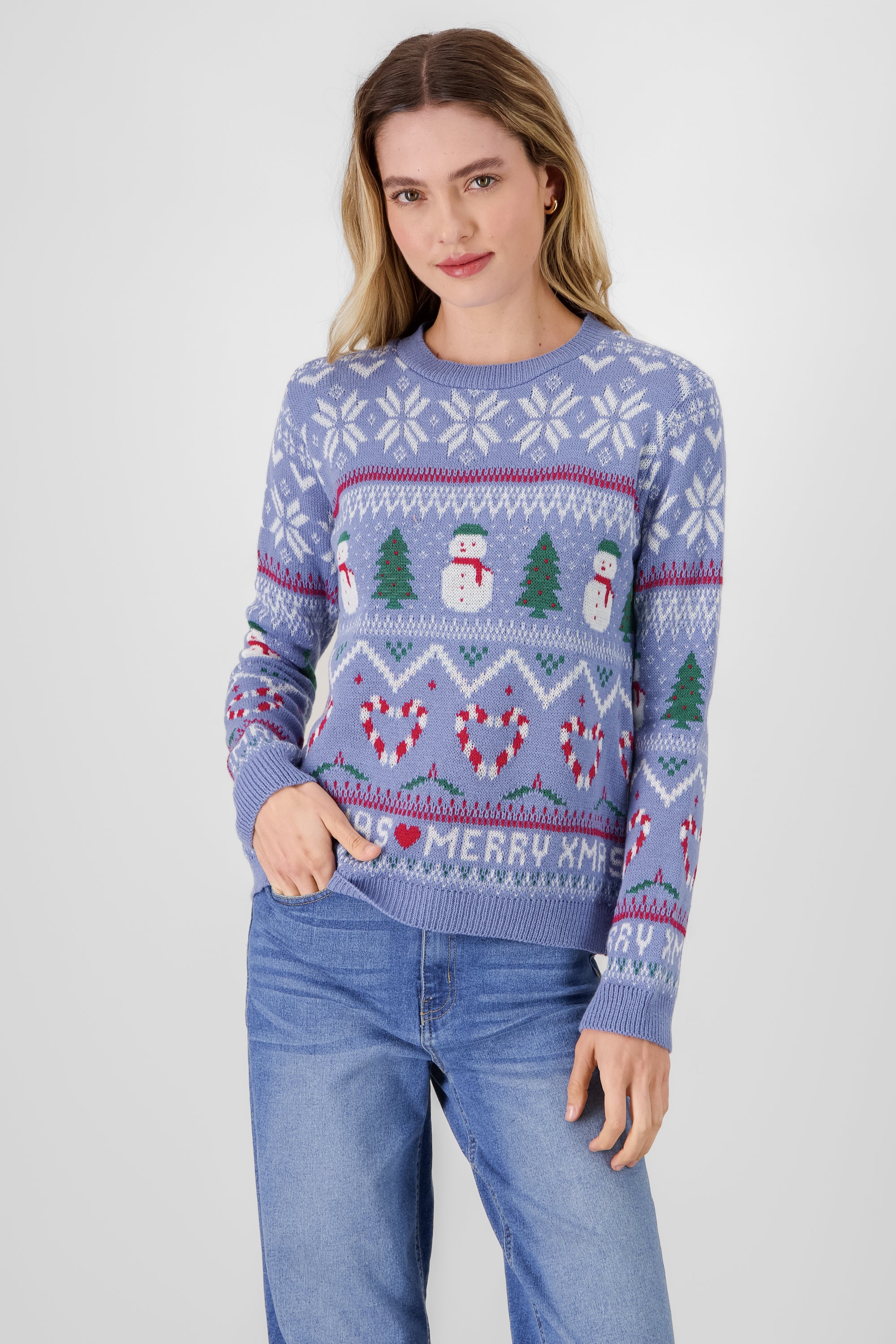 Snowman Christmas sweater INDIGO