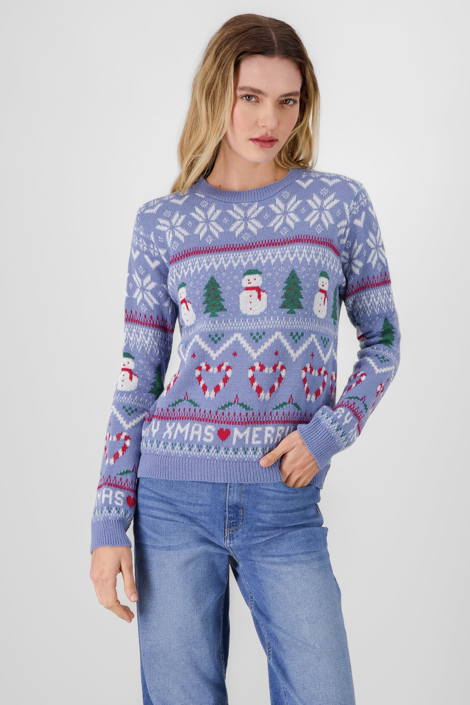 Snowman Christmas sweater INDIGO