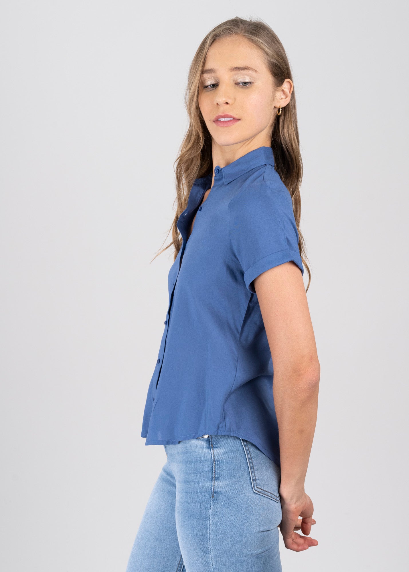 Short sleeved blouse TEAL