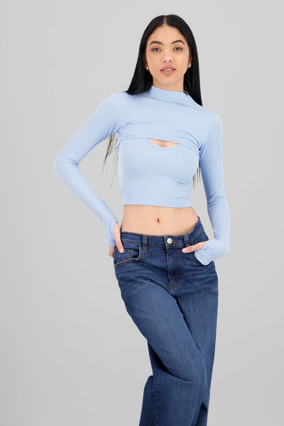 Seamless shrug top set LAVENDER