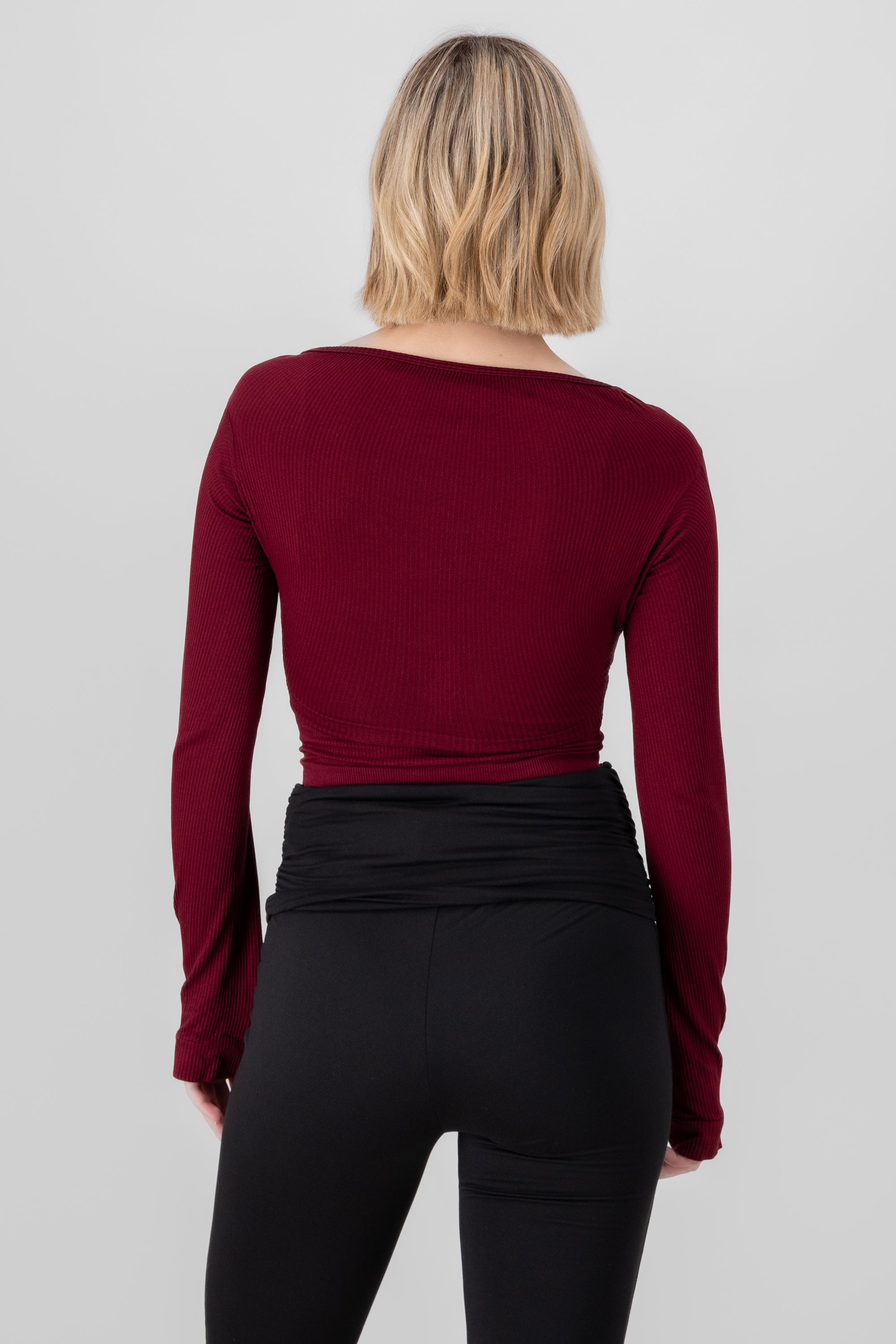 Seamless shrug top set PLUM