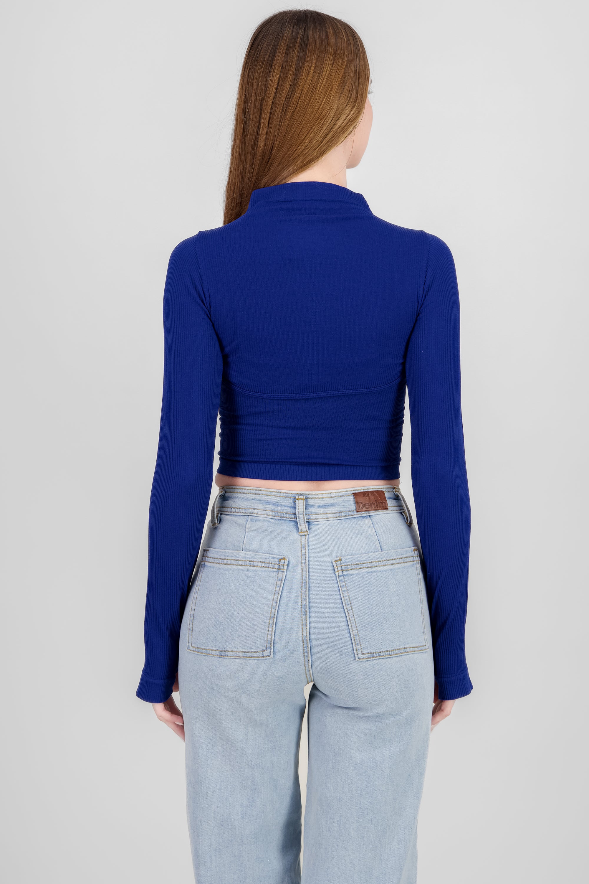 Seamless shrug top set ELECTRIC BLUE