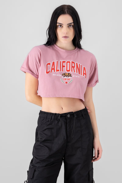 California print crop top 