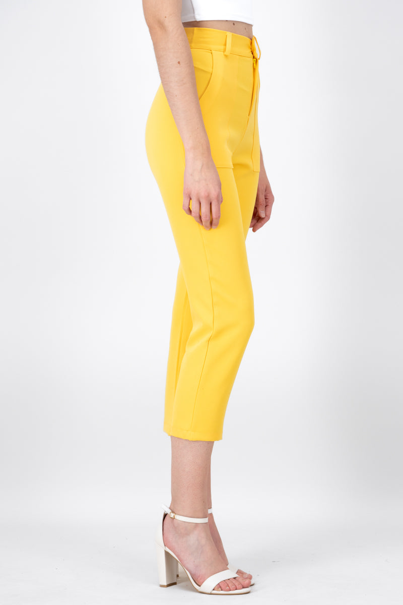 Highwaisted capri pant with pockets MANGO