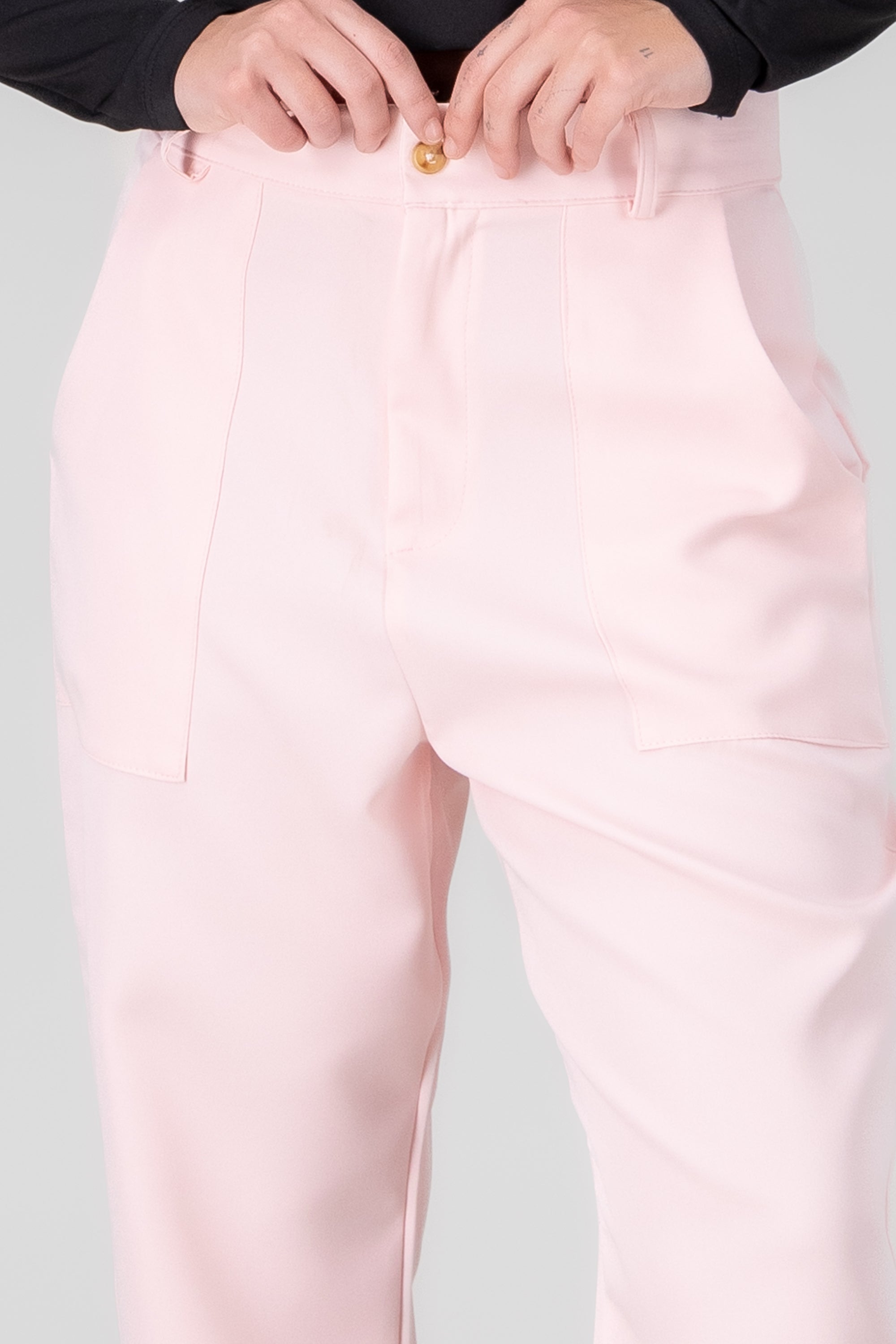 Highwaisted capri pant with pockets NUDE