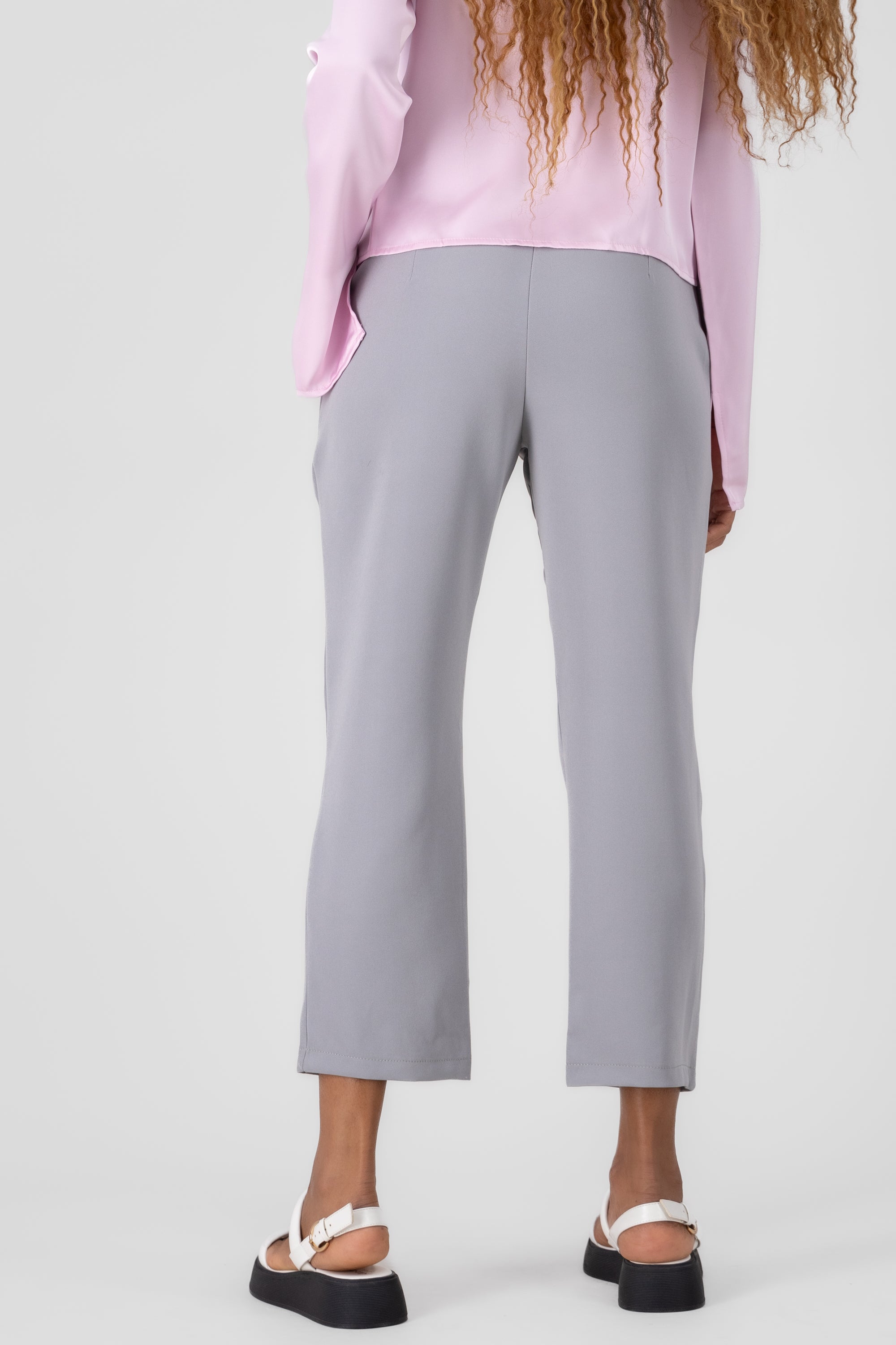 Highwaisted capri pant with pockets SILVER