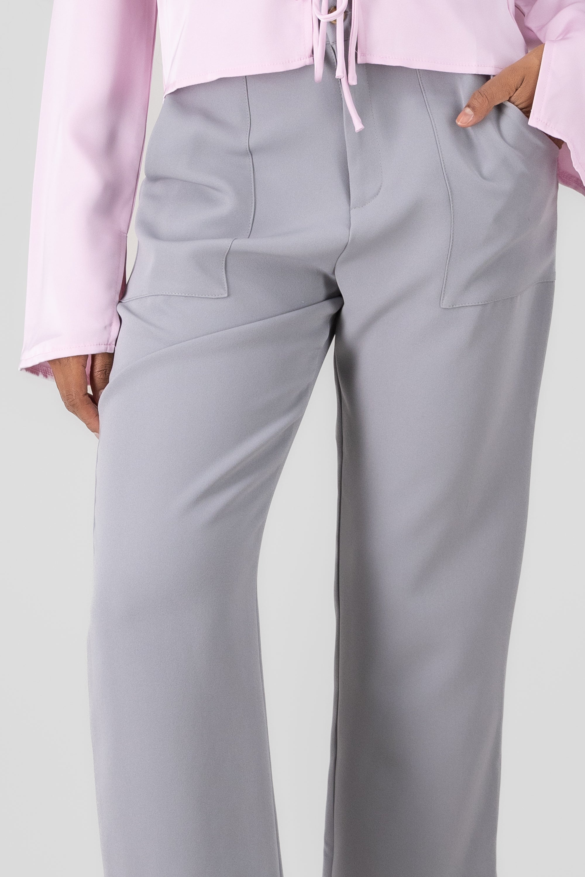 Highwaisted capri pant with pockets SILVER