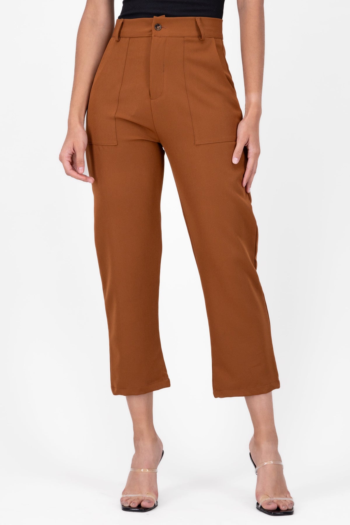 High Waist Capris with Pockets
